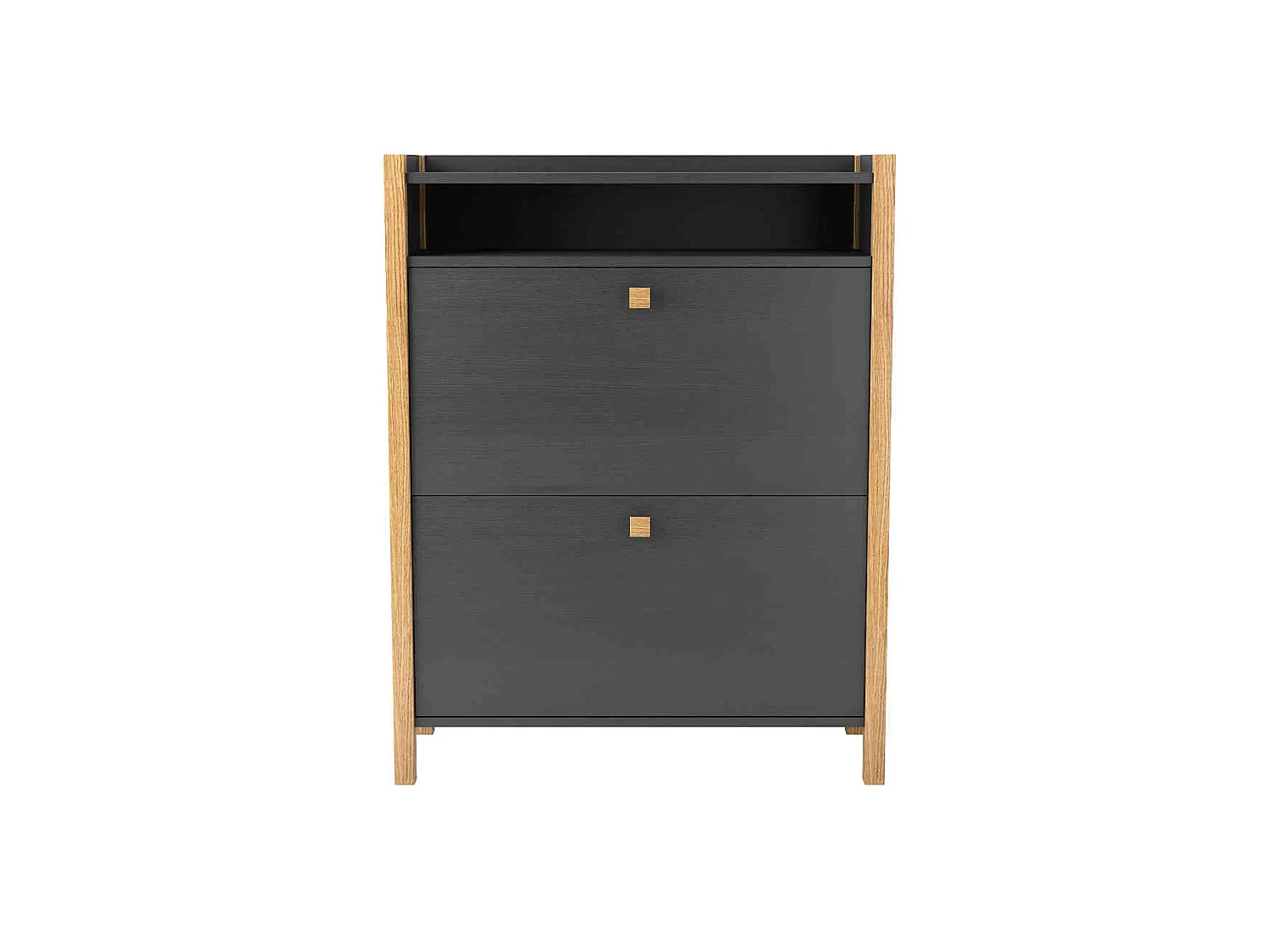 Meuble à chaussures 2 portes en bois anthracite - MC0038