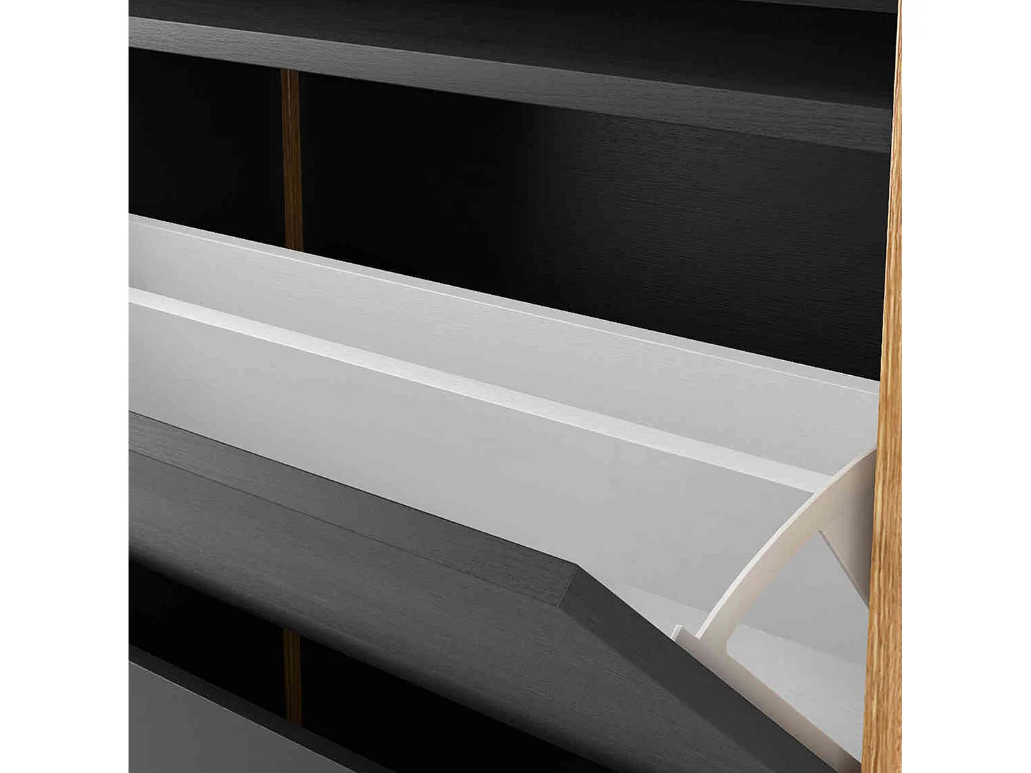 Meuble à chaussures 2 portes en bois anthracite - MC0038