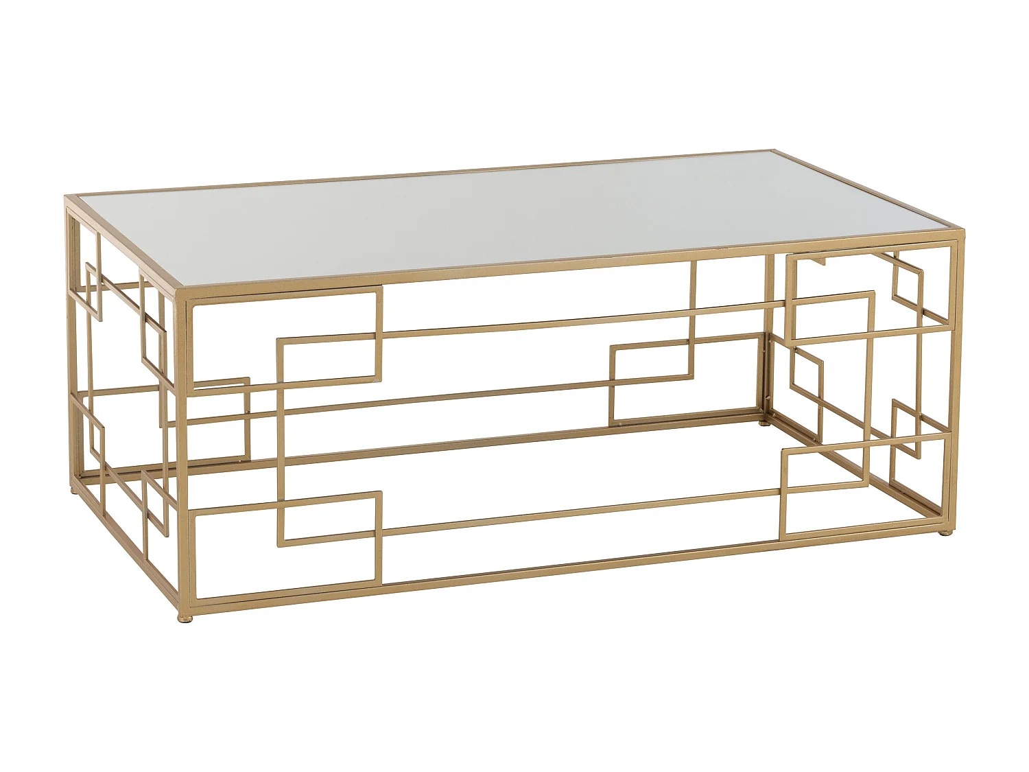 Metalen woonkamertafel met gouden lijnen Liliana L 120 cm