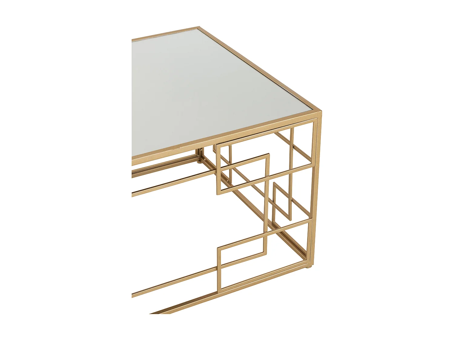 Metalen woonkamertafel met gouden lijnen Liliana L 120 cm