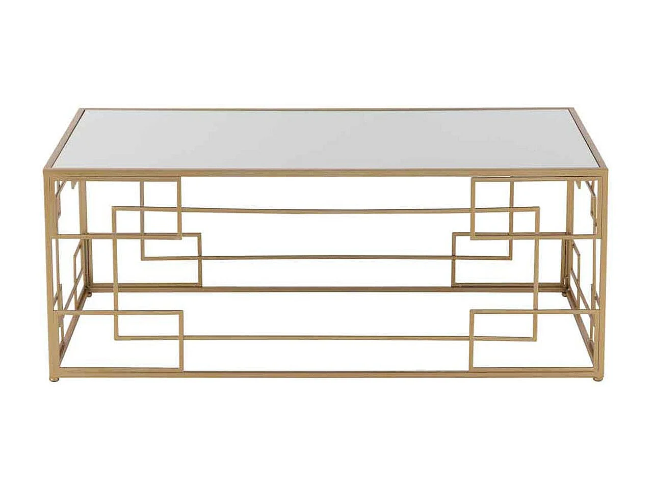 Metalen woonkamertafel met gouden lijnen Liliana L 120 cm