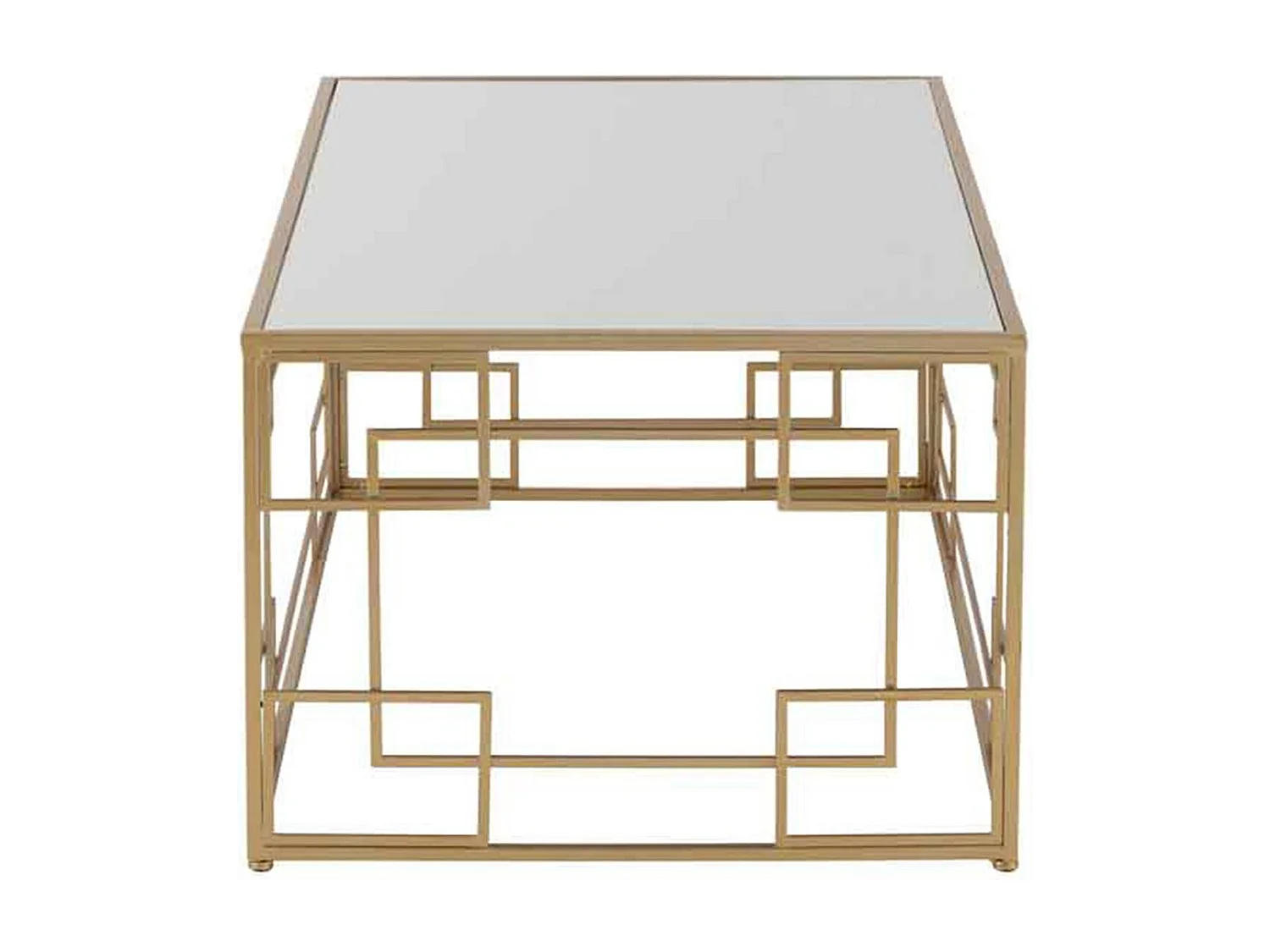 Metalen woonkamertafel met gouden lijnen Liliana L 120 cm