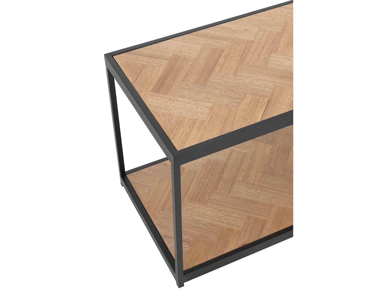 Table Basse 2 Niveaux "Miraza" 150cm Naturel & Noir