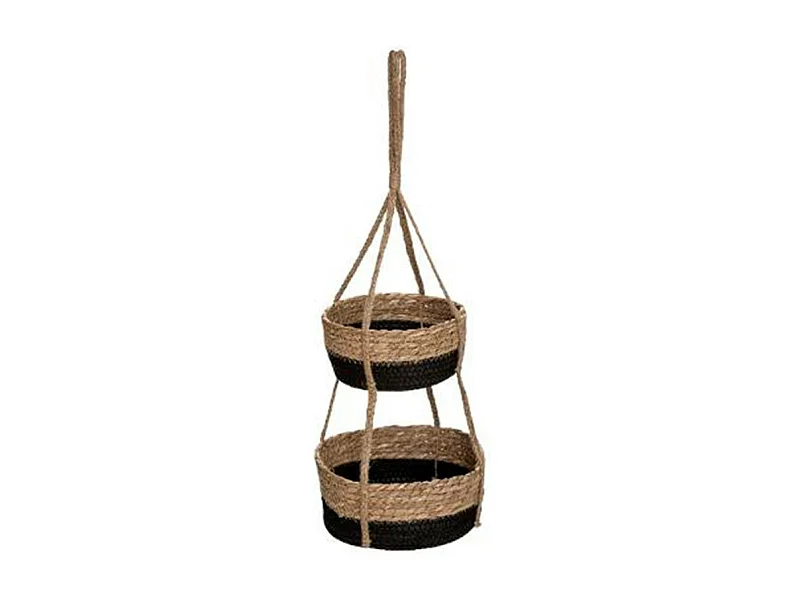 Lot de 2 Cache-Pots Suspendus "Cuba" 68cm Noir