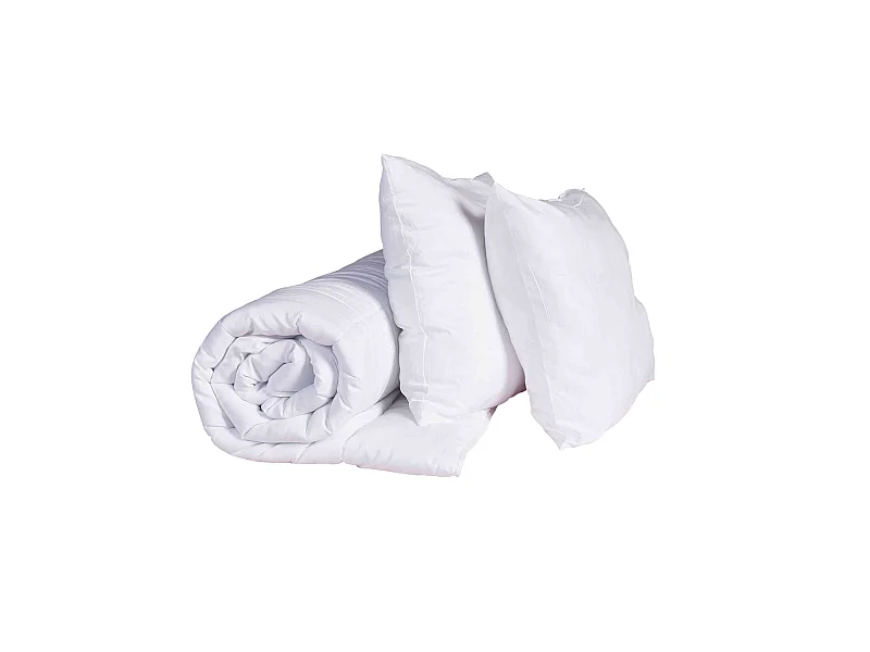 Pack couette mi-saison et oreiller anti-punaises et anti-insectes moelleux enveloppe microfibre 240x220