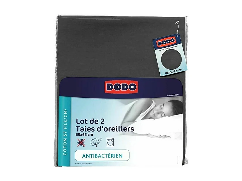 Funda de almohada DODO 2 Unidades Blanco Antracita 65 x 65 cm