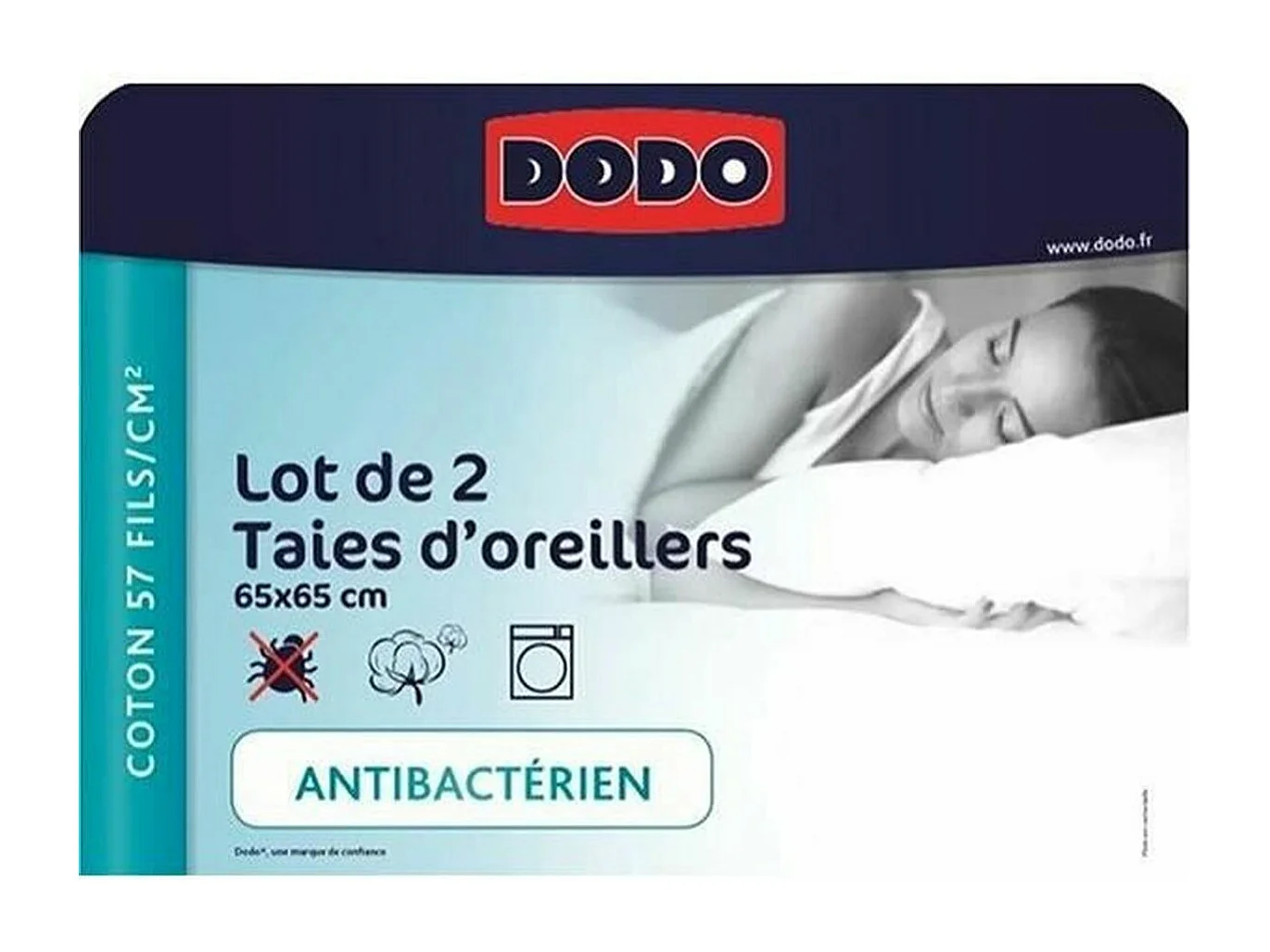 Funda de almohada DODO 2 Unidades Blanco Antracita 65 x 65 cm