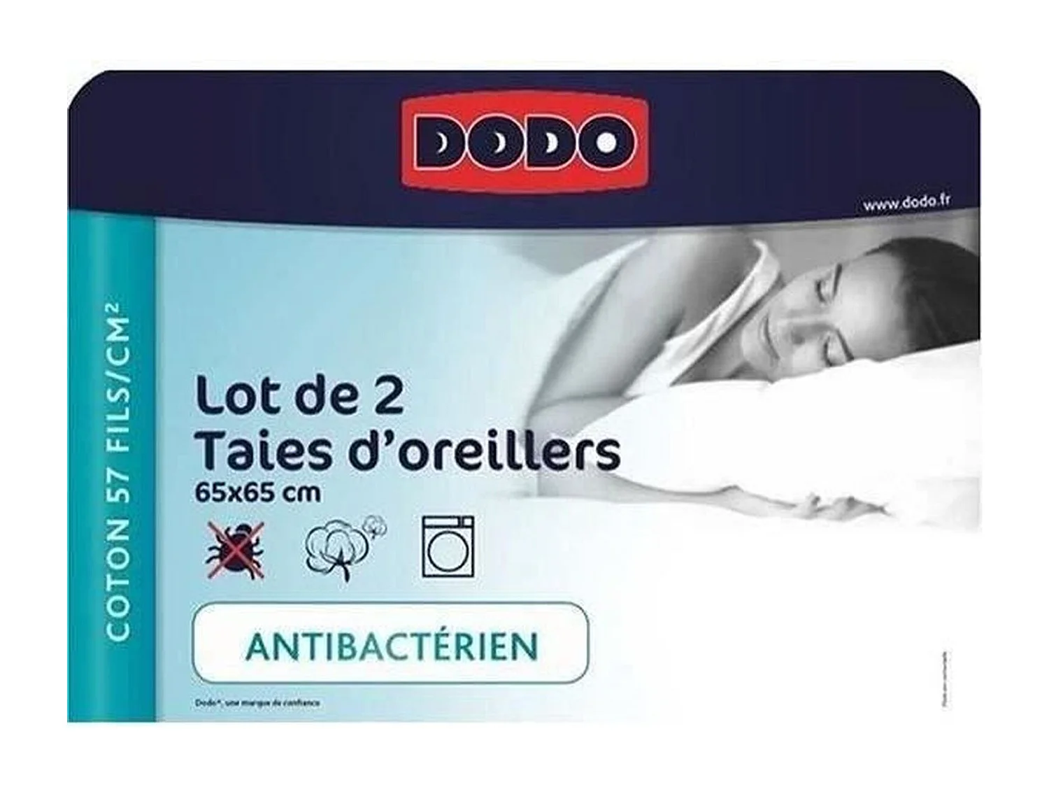 Funda de almohada DODO 2 Unidades Blanco Antracita 65 x 65 cm