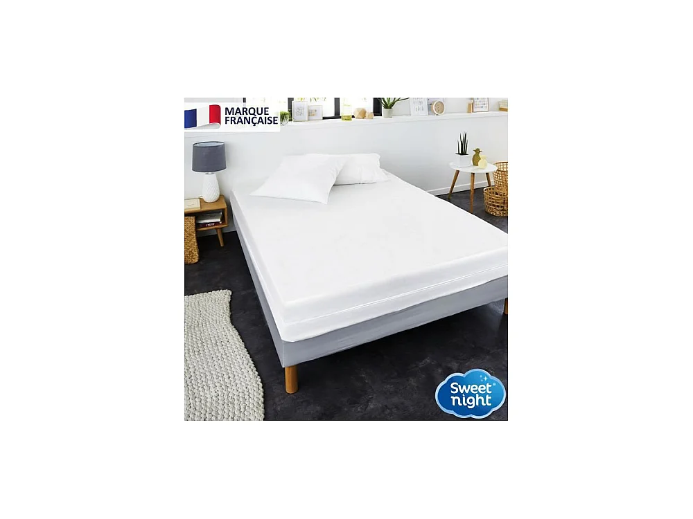 Housse de Matelas Anti-acariens et Anti Punaises de lit - 180 x 200 cm - Blanc