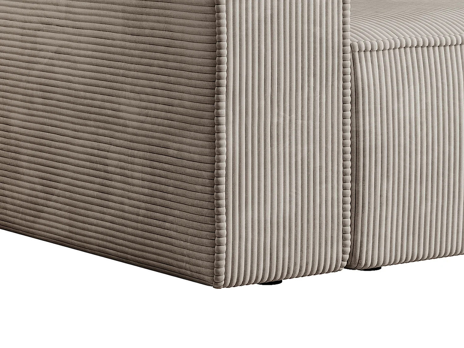 Zitbank – 3 plaatsen – Beige ribfluweel – AMELIA