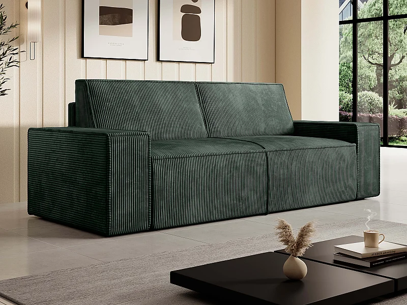 Sofa 3-Sitzer - Cord - Grün - AMELIA