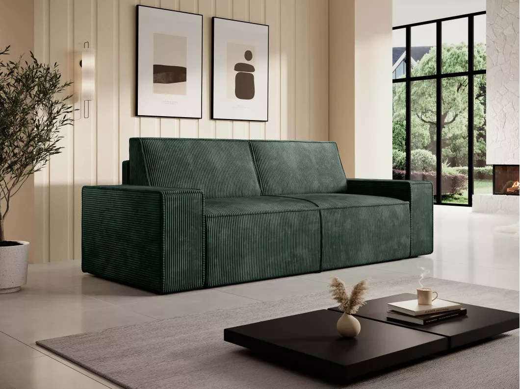 Kauf Unique Sofa 3-Sitzer - Cord - Grün - AMELIA