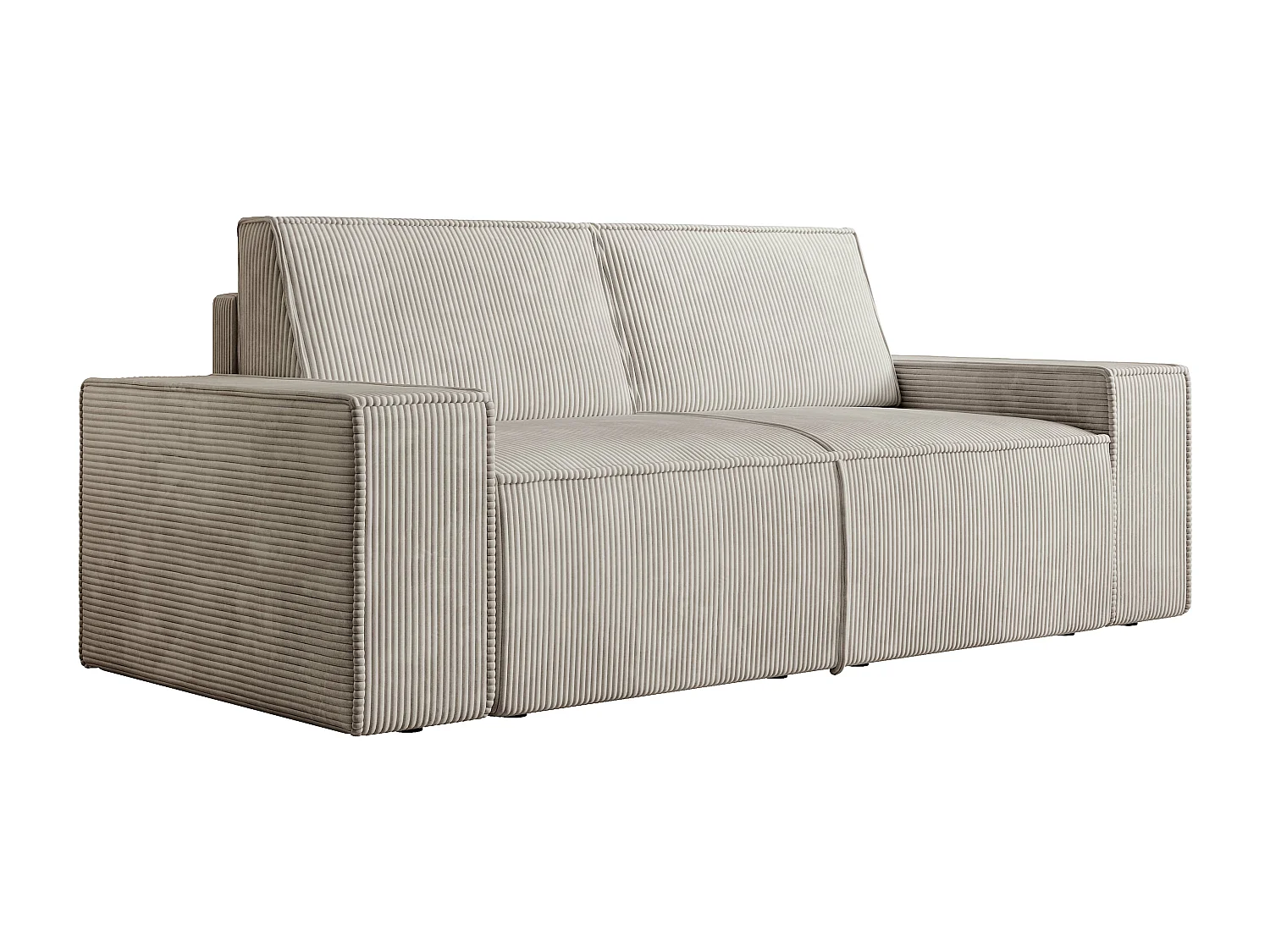 Zitbank – 2 plaatsen – Beige ribfluweel – AMELIA