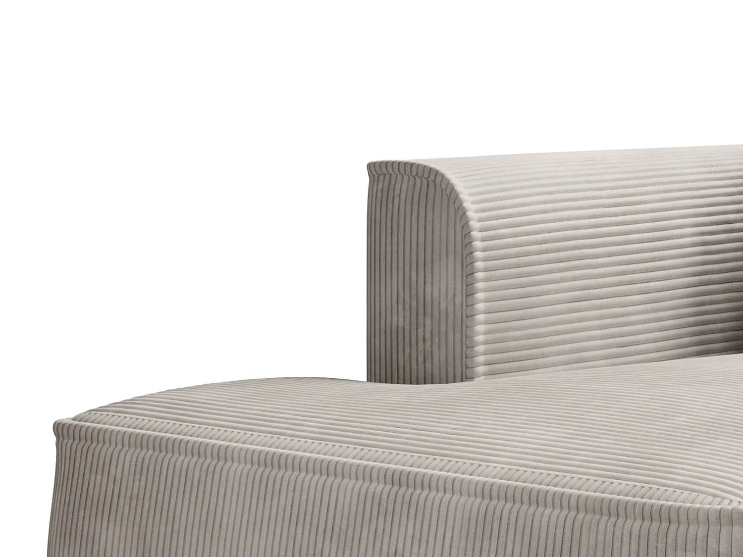 Chaise longue direita veludo canelado bege - PINETA