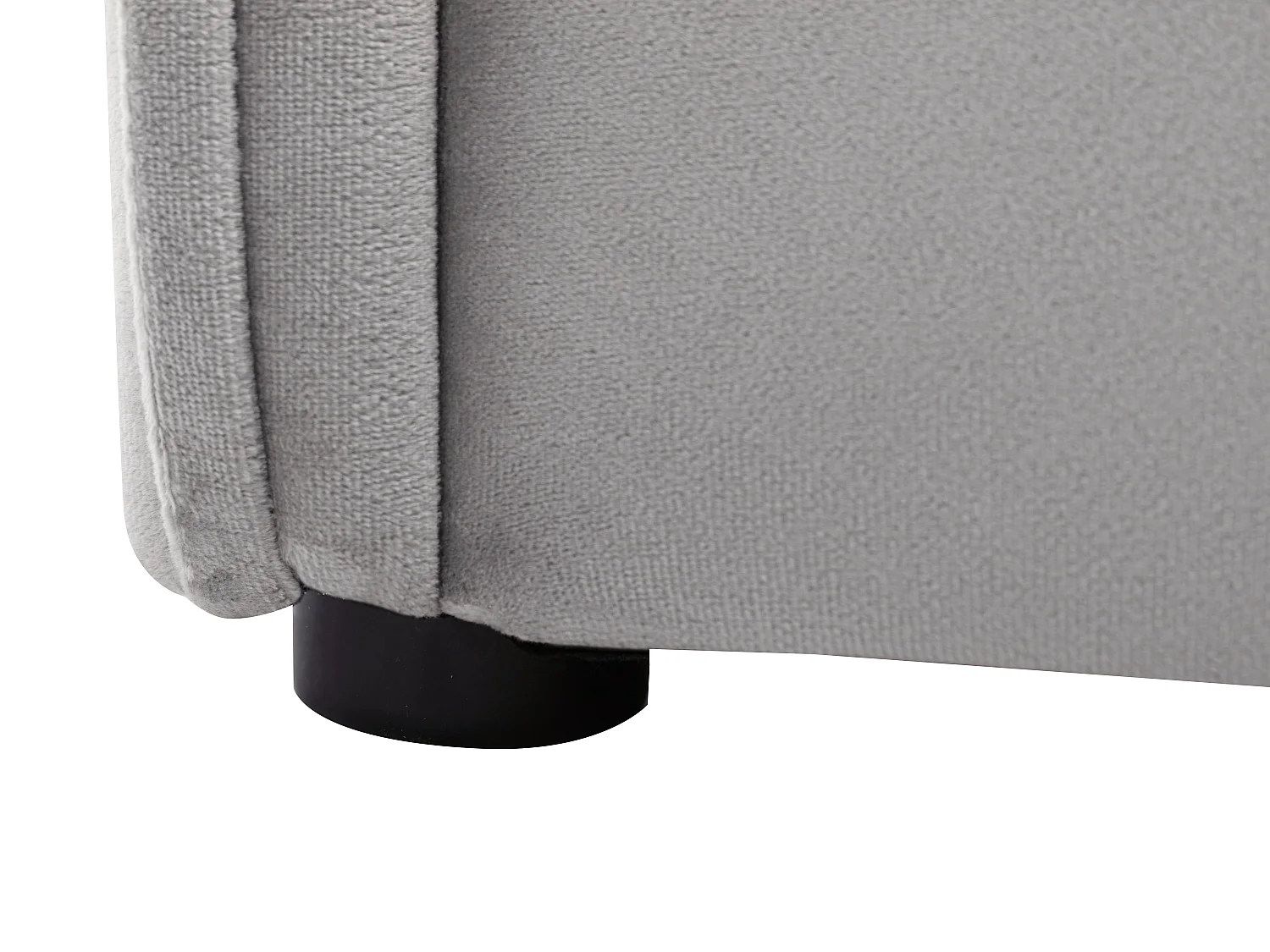 Lit coffre 160 x 200 cm - Velours - Gris clair + Matelas - OLERIA