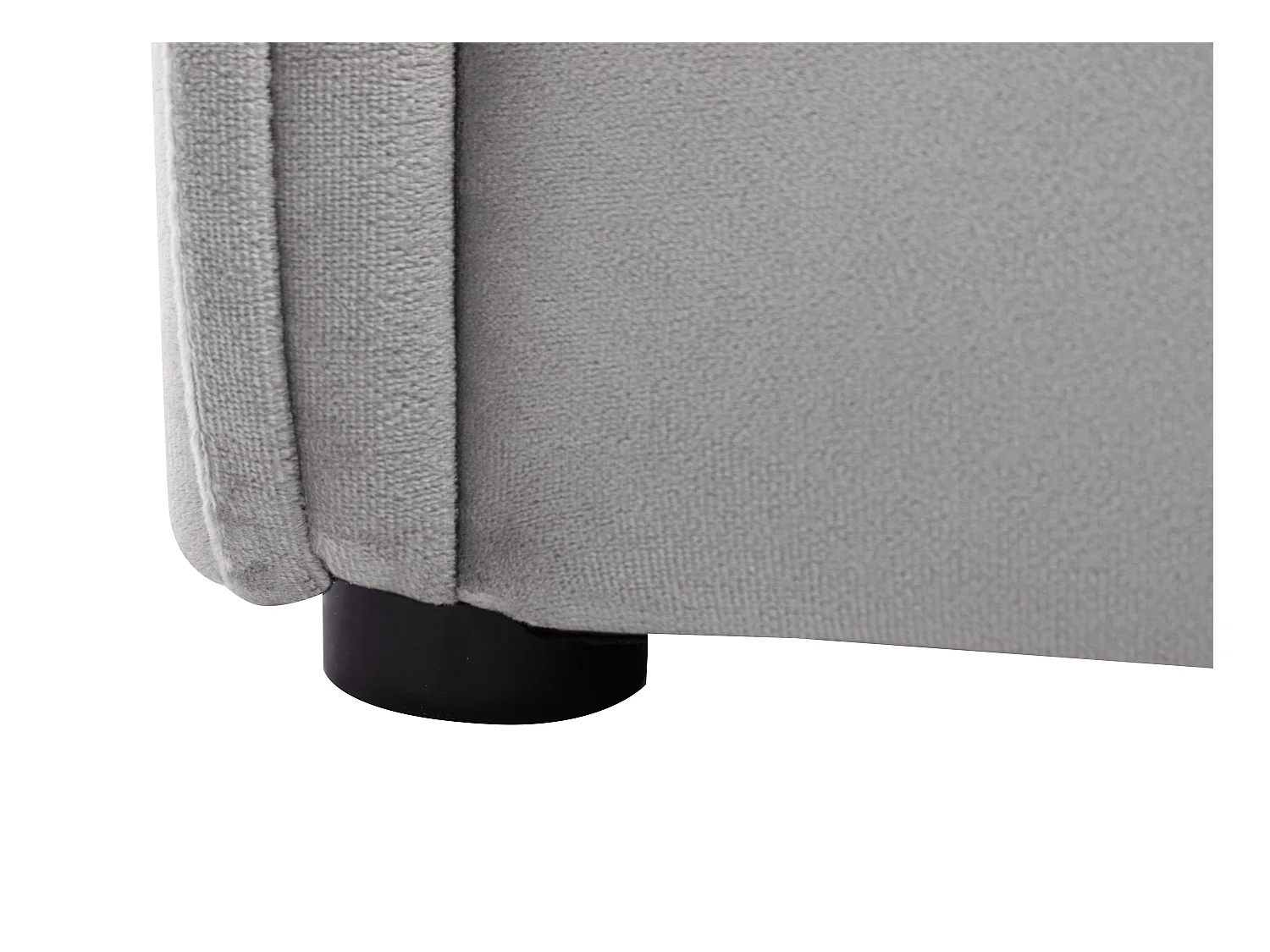 Lit coffre 160 x 200 cm - Velours - Gris clair + Matelas - OLERIA