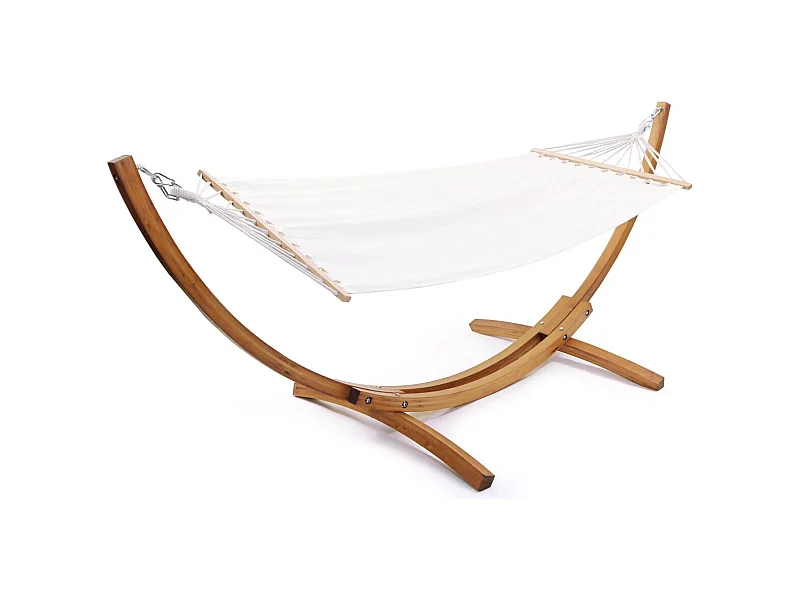 Hamac bois avec toile en coton "Dallas" - 3 m - Ecru