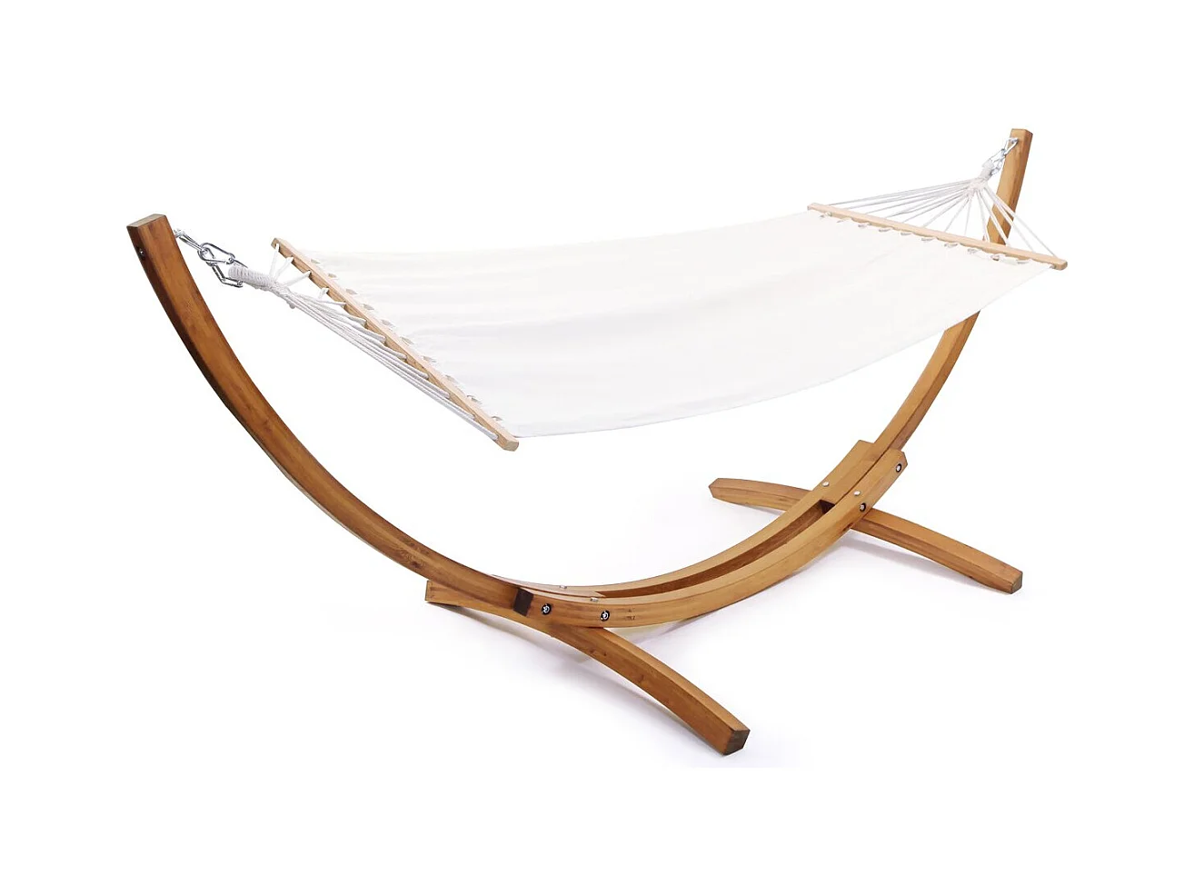 Hamac bois avec toile en coton "Dallas" - 3 m - Ecru
