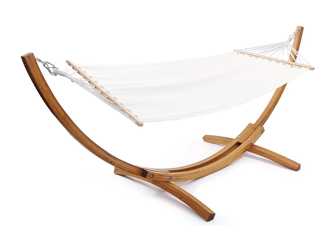 Hamac bois avec toile en coton "Dallas" - 3 m - Ecru