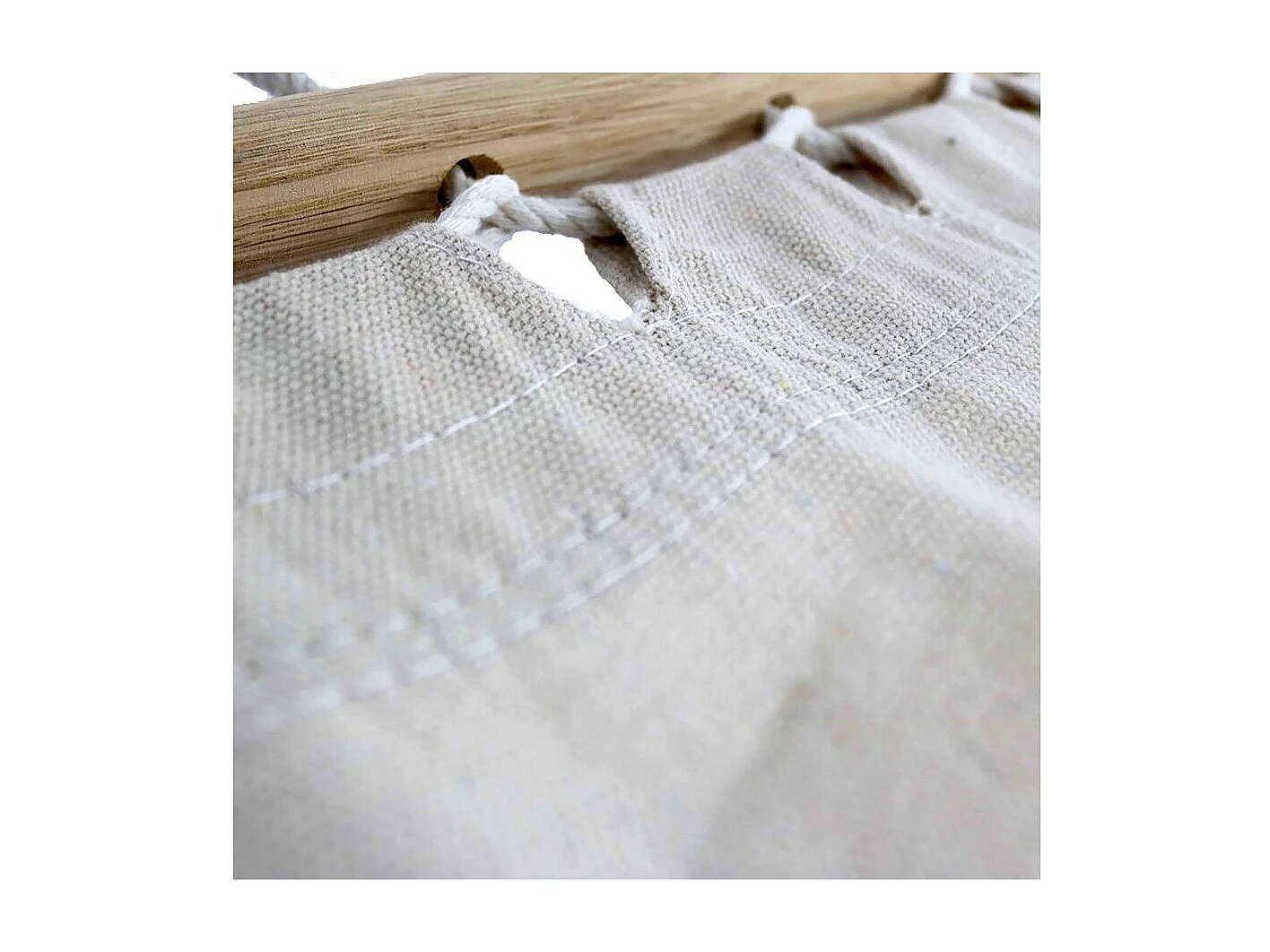 Hamac bois avec toile en coton "Dallas" - 3 m - Ecru