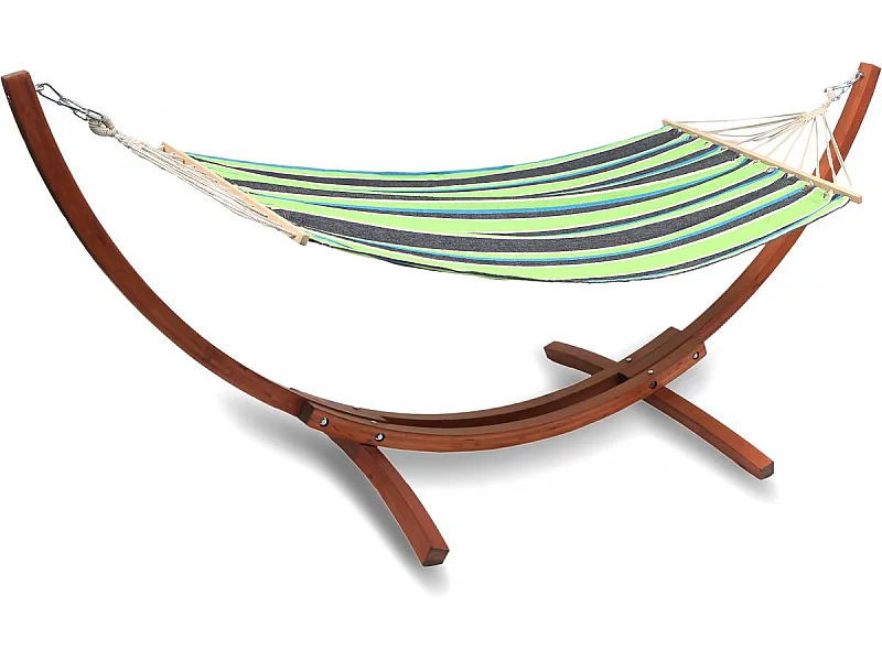 Rede de madeira com tecido de algodão "Dallas" - 3m - Verde misto para uma relaxamento ótimo