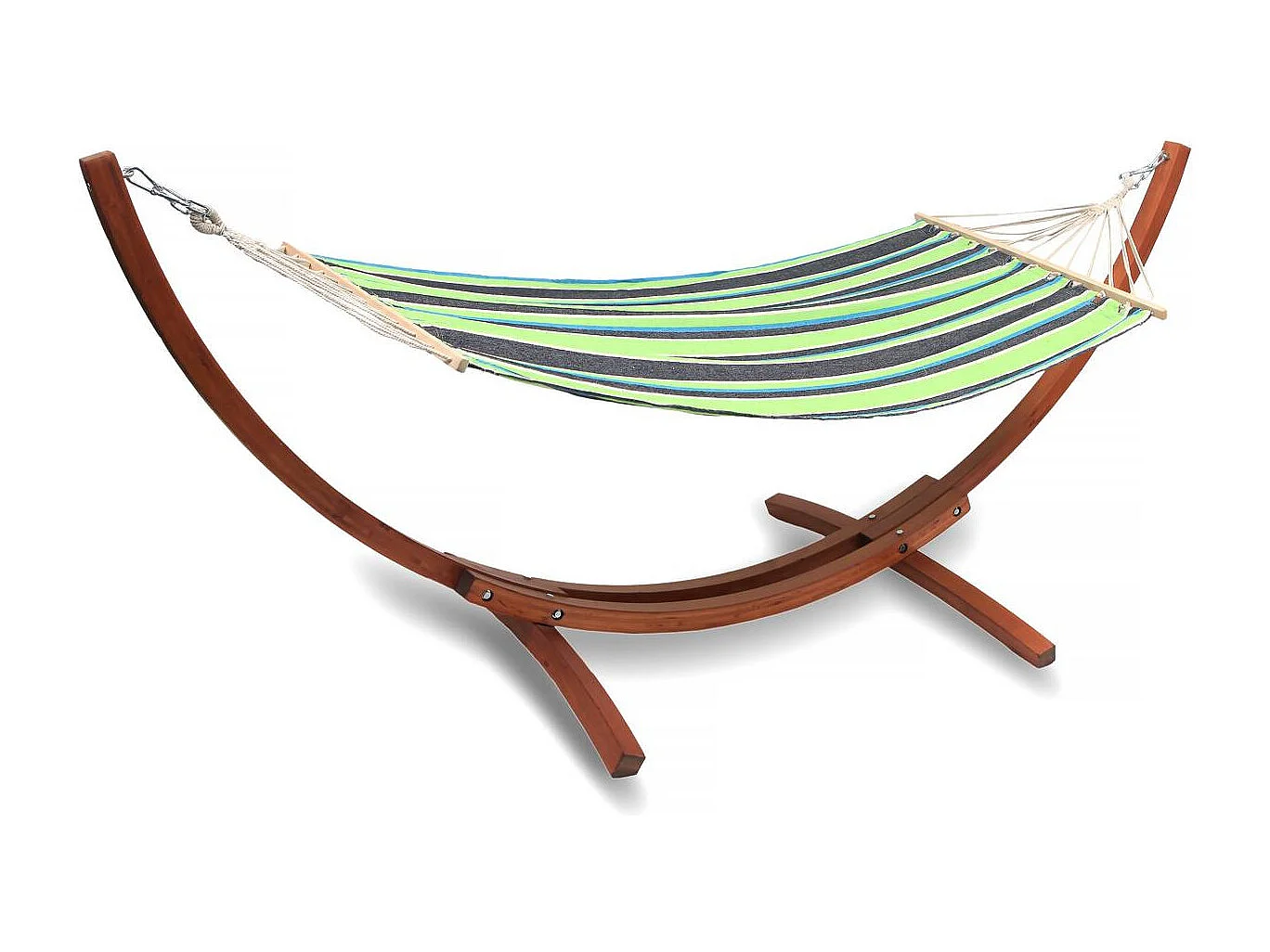 Rede de madeira com lona de algodão "Dallas" - 3 m - Verde misto