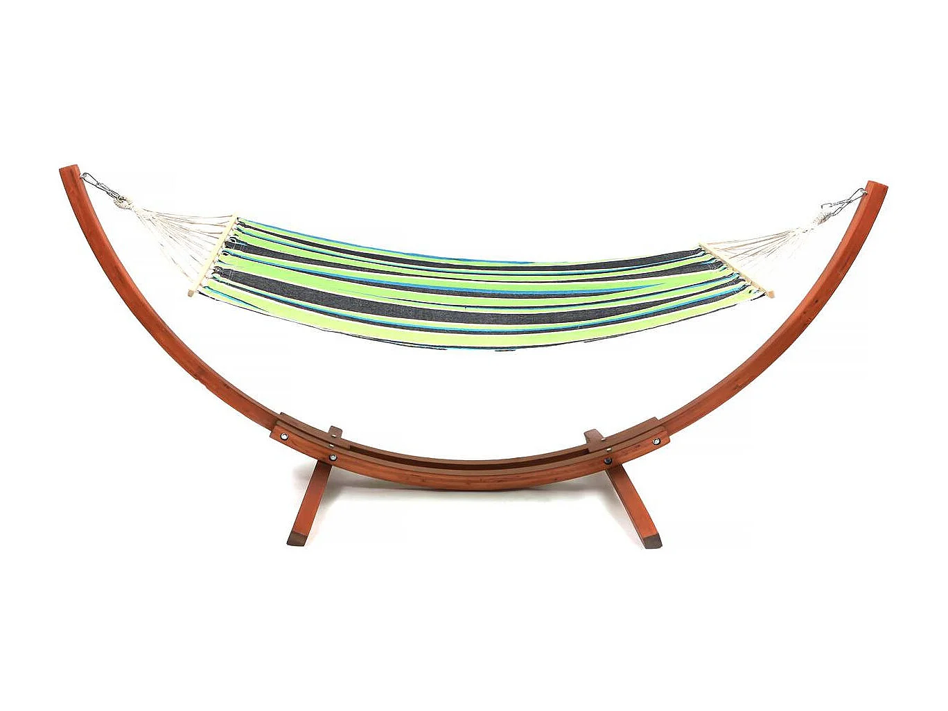 Rede de madeira com lona de algodão "Dallas" - 3 m - Verde misto