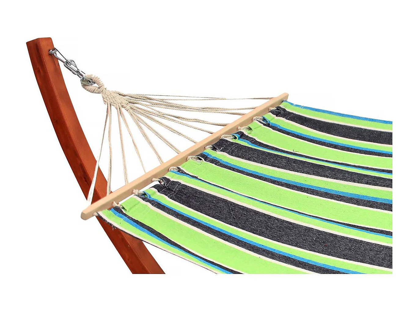 Rede de madeira com lona de algodão "Dallas" - 3 m - Verde misto
