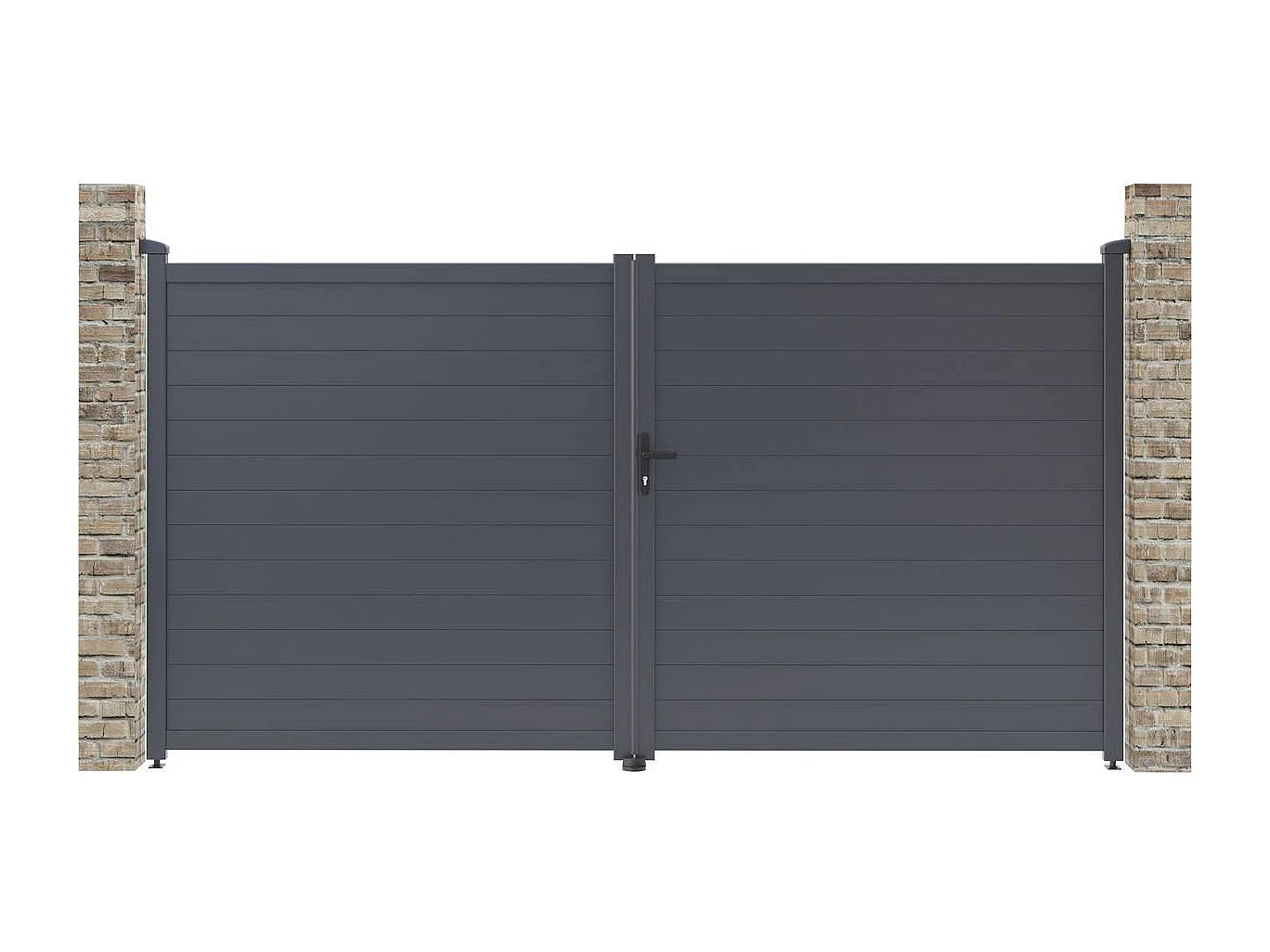 Portail aluminium "Marc" - 349.5 x 180.9 cm - Gris