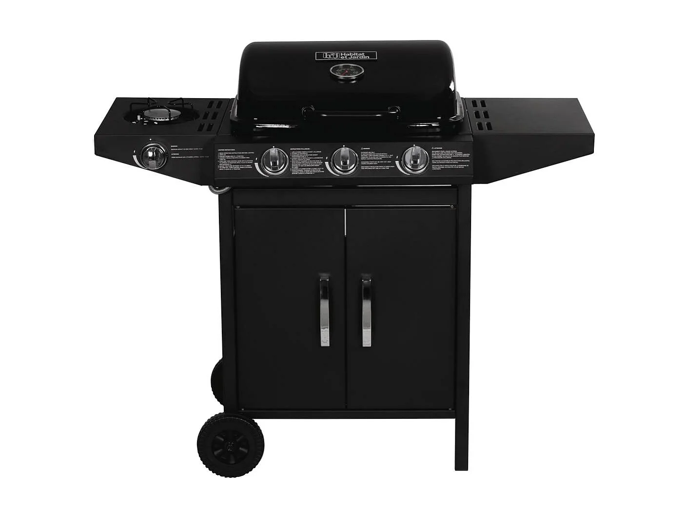 Barbecue gaz "Festa 4" - 4 brûleurs dont 1 latéral - 10.5kW - Noir