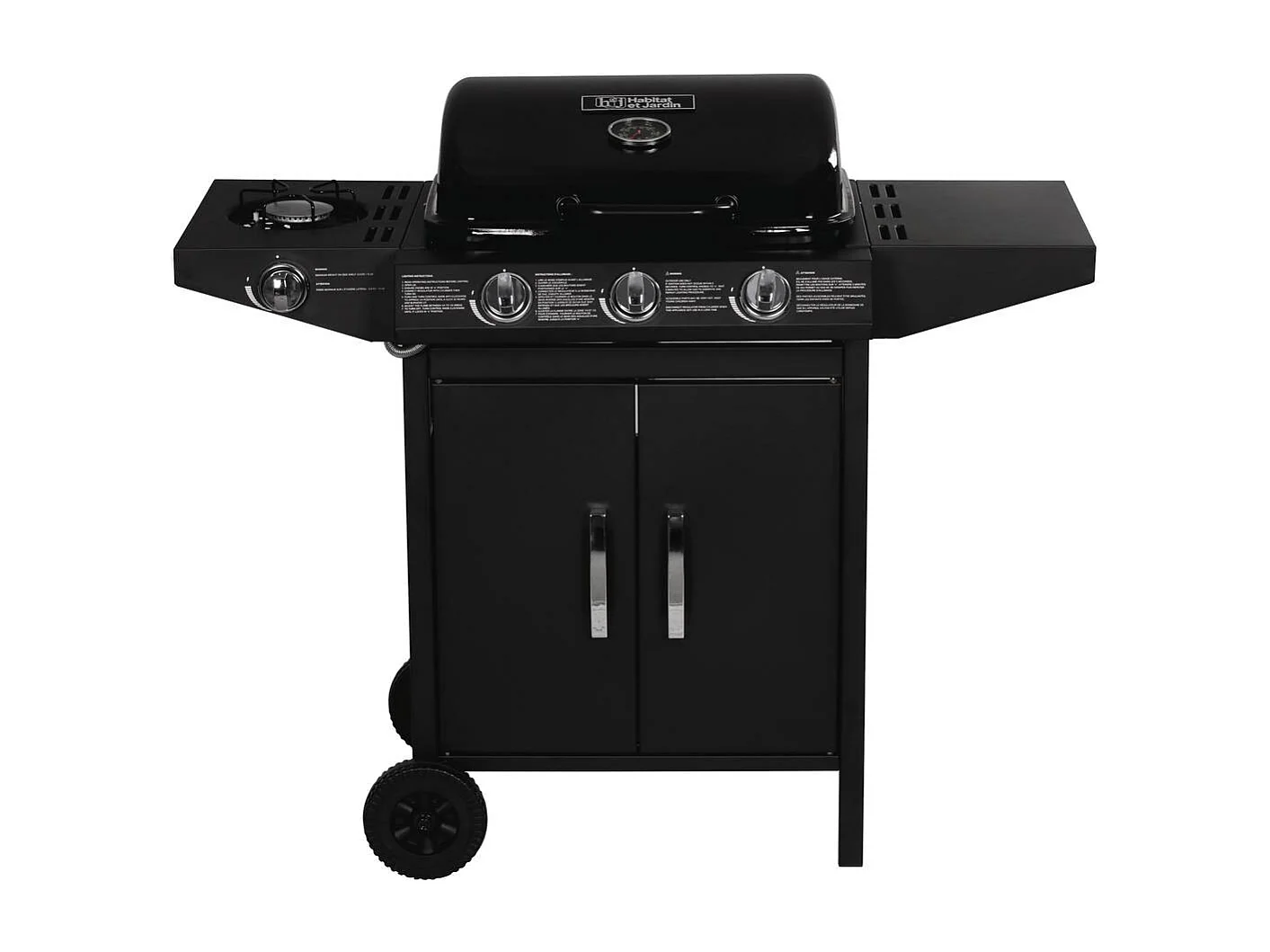 Barbecue gaz "Festa 4" - 4 brûleurs dont 1 latéral - 10.5kW - Noir