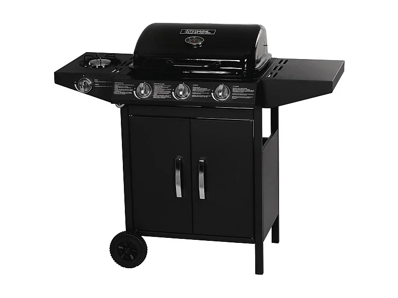 Barbecue gas "Festa 4" - 4 fuochi di cui 1 laterale - 10,5kW - nero