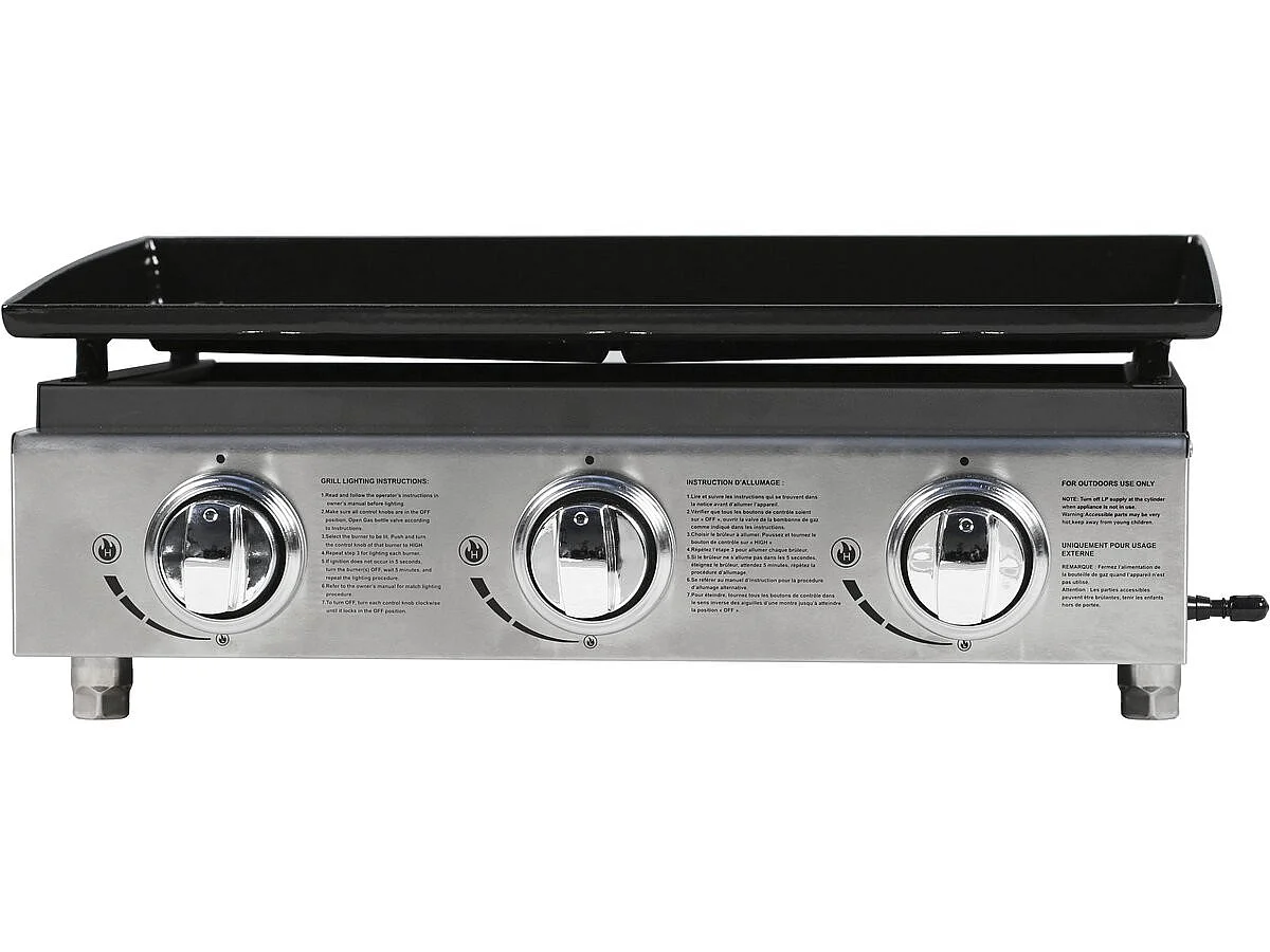 Presto 3 Plancha - 3 Brännare - 7,5 kW - Grå - Rostfri Stålstruktur - Gas