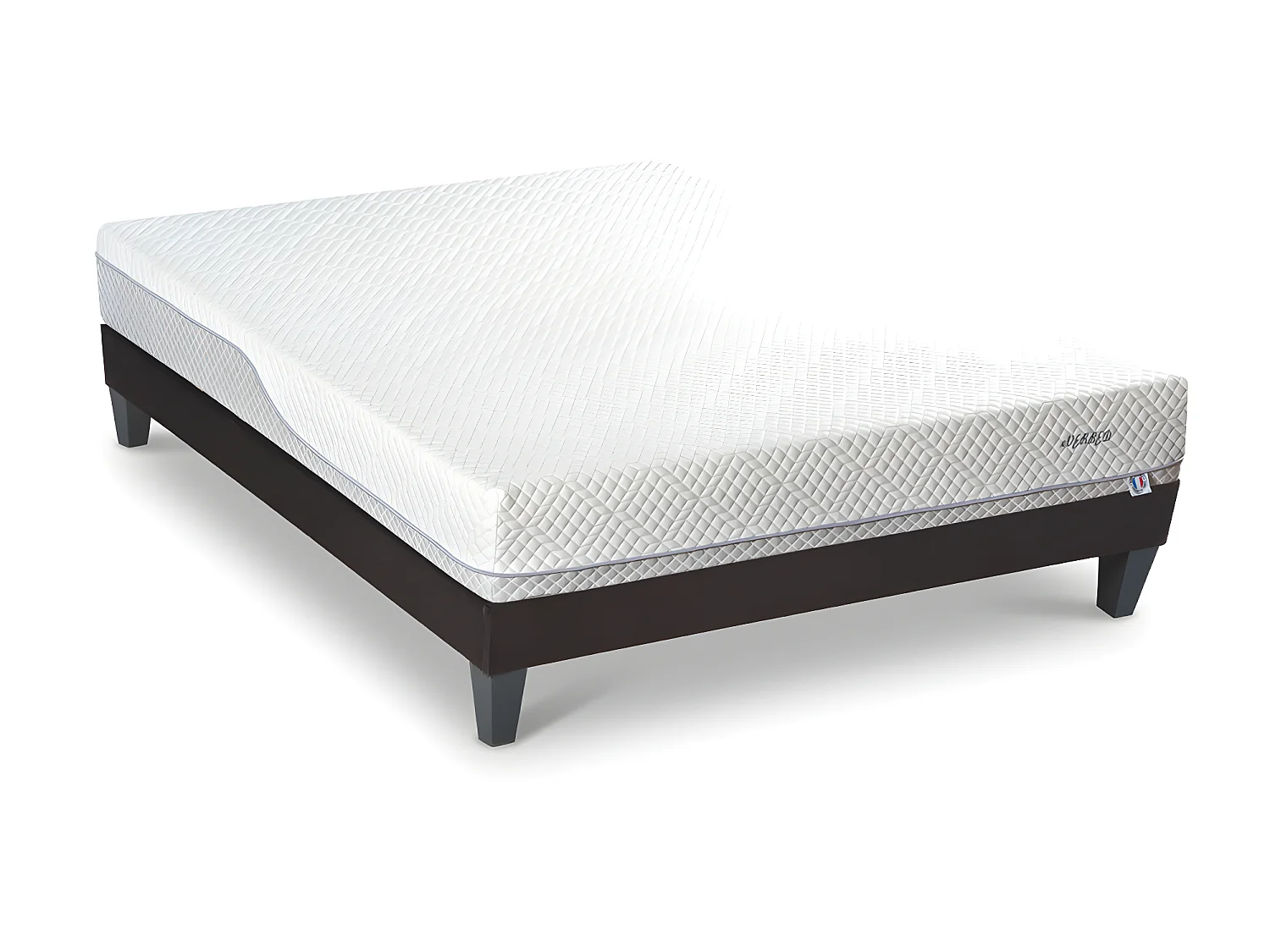 BELLECOUR LITERIE | Ensemble EVERBED 140x190 cm | Matelas Mémoire de forme + Sommier Bois