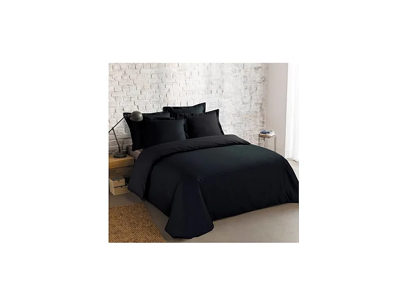 Parure de couette unie - 220 x 240 cm - Noir