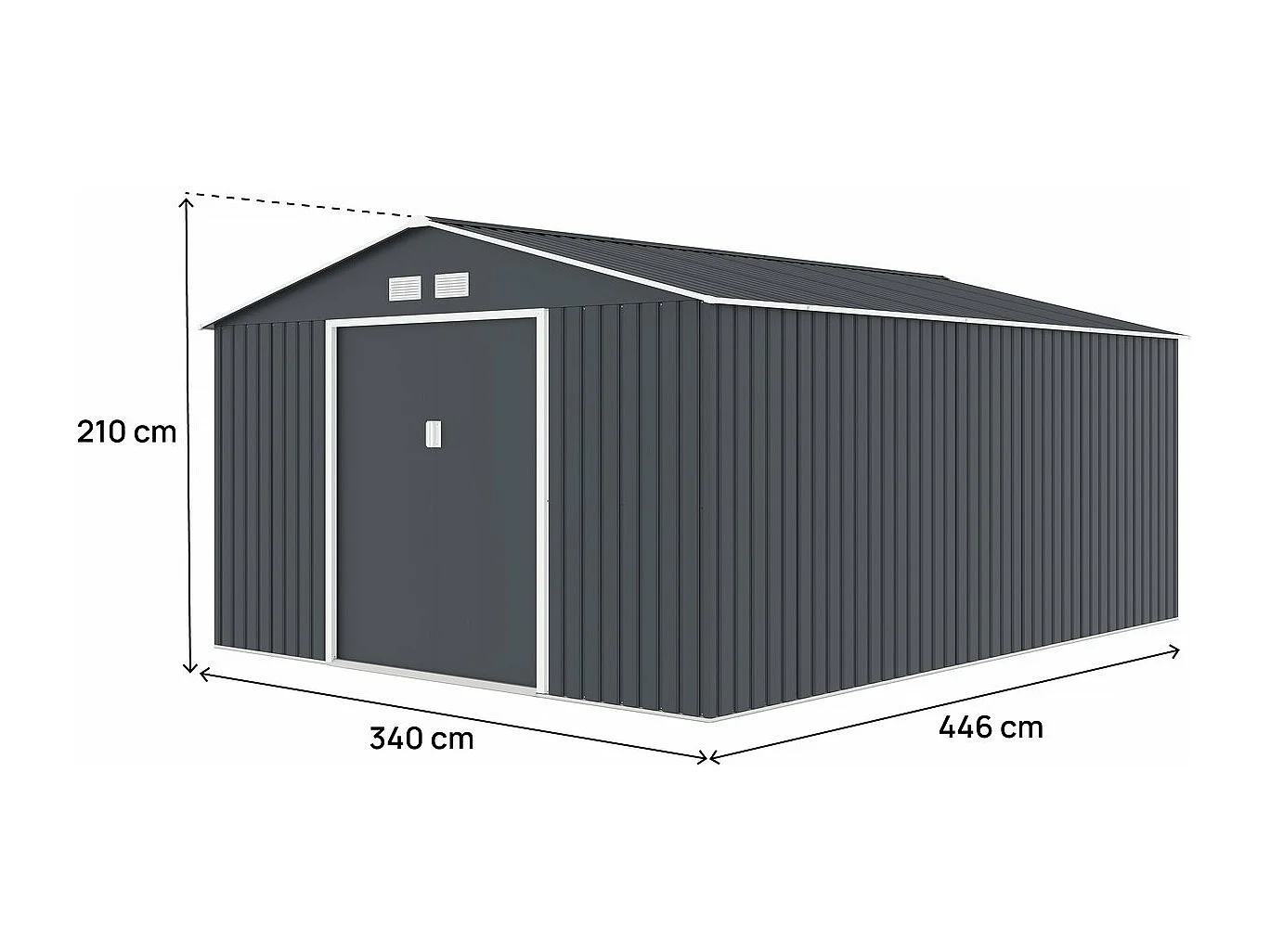 Tuinhuisje metaal "Vegas"- 15 m² - Grijs