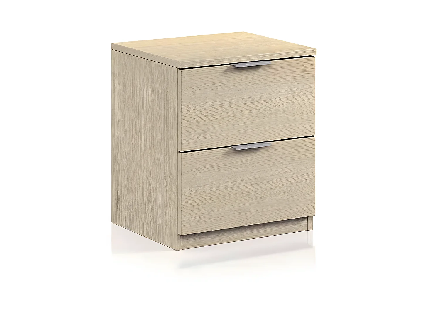 Table de chevet 2 tiroirs Chêne clair - LUCIA - L 38 x l 33.5 x H 45 cm