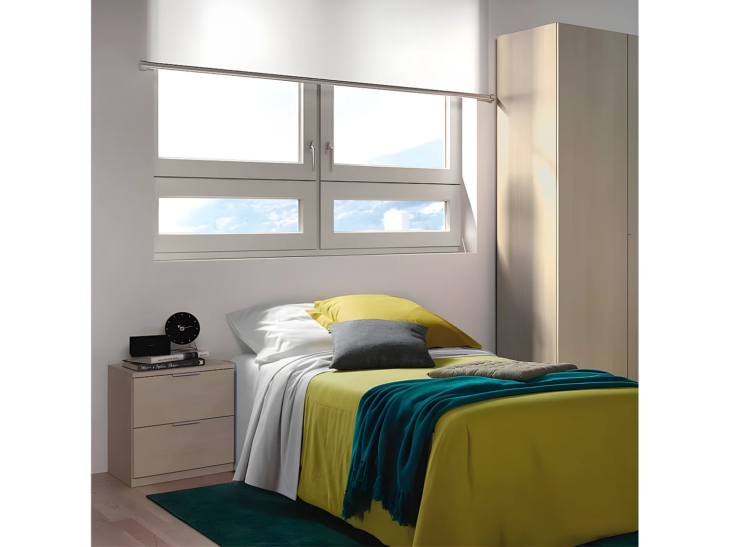 Table de chevet 2 tiroirs Chêne clair - LUCIA - L 38 x l 33.5 x H 45 cm