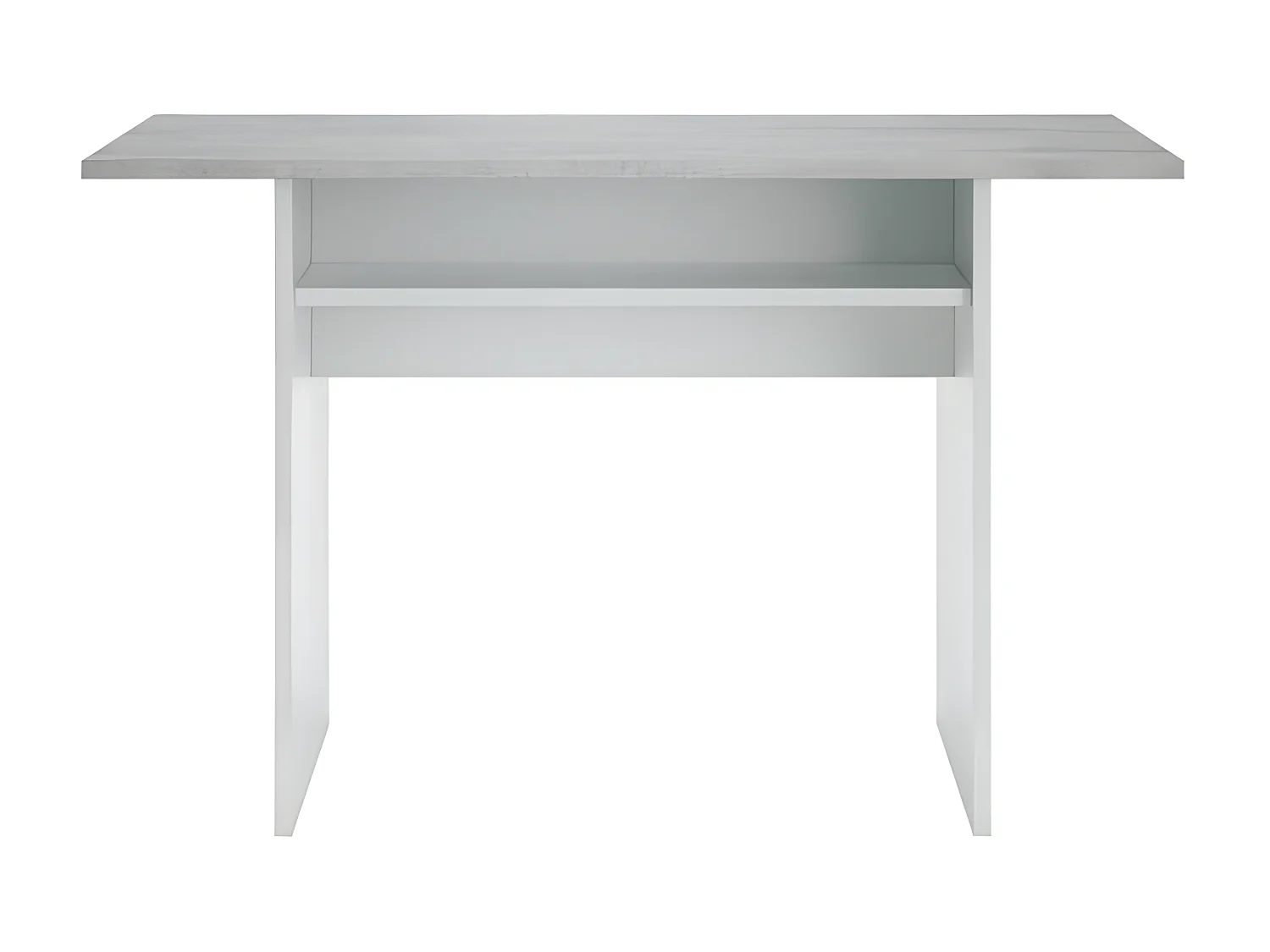Table console extensible Blanc/Béton - TAVALA - L 120 x l 35/70 x H 77