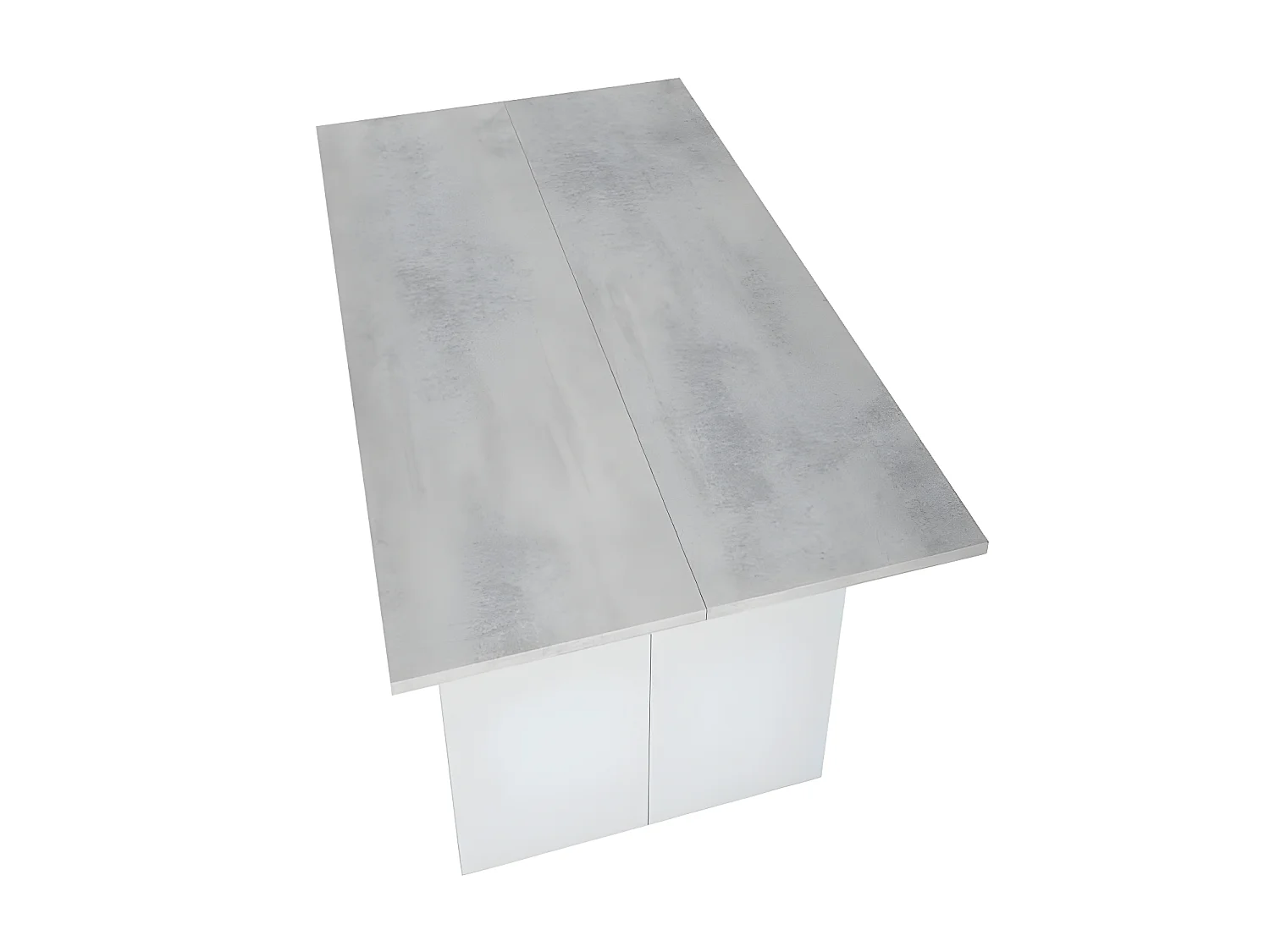 Table console extensible Blanc/Béton - TAVALA - L 120 x l 35/70 x H 77