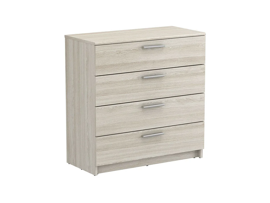 Commode 4 tiroirs Chêne clair - ODA - L 80 x l 38 x H 81 cm