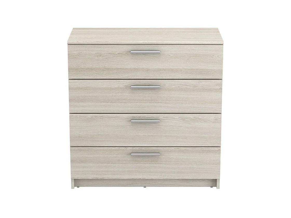 Commode 4 tiroirs Chêne clair - ODA - L 80 x l 38 x H 81 cm