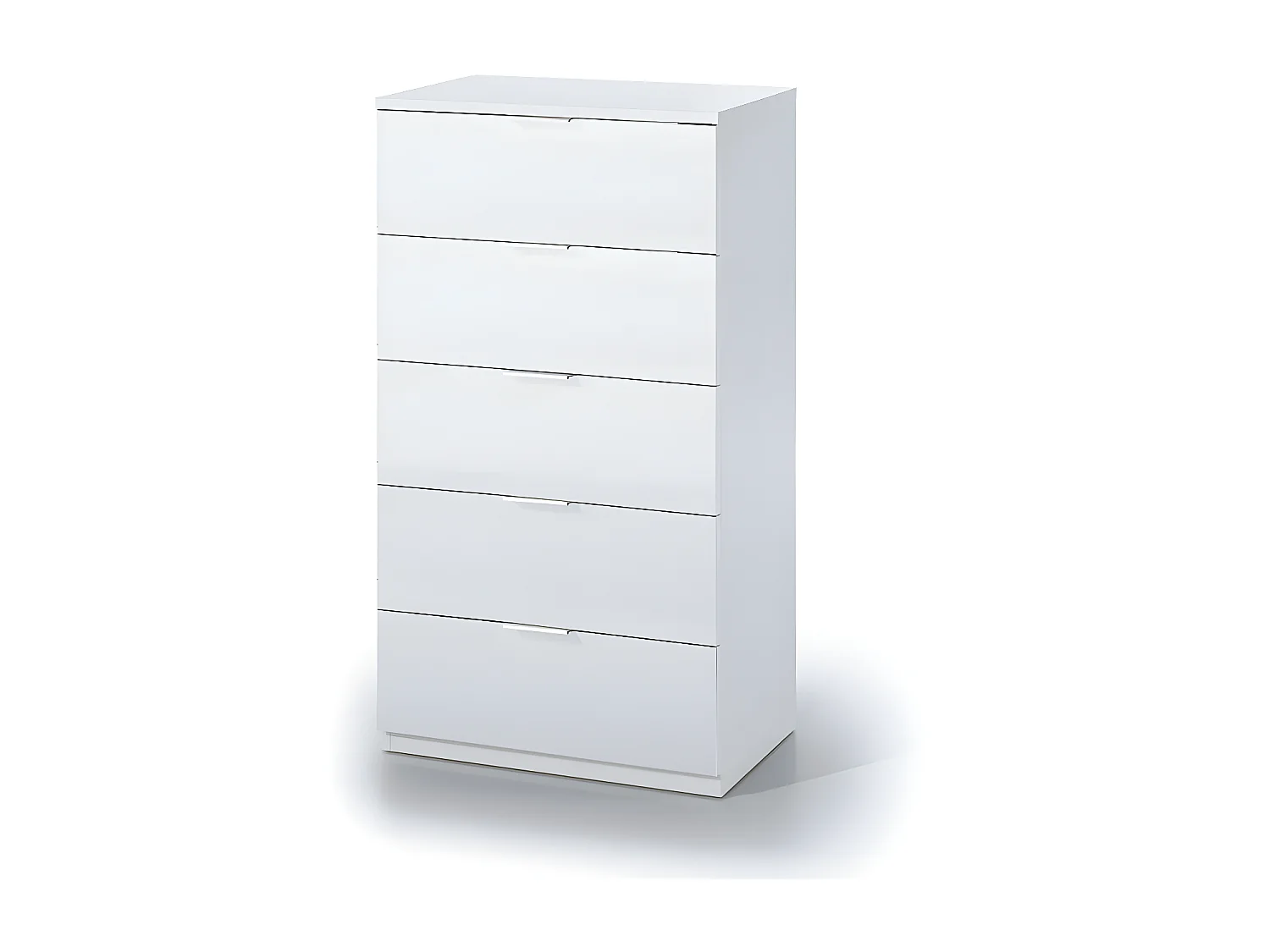 Chiffonnier 5 tiroirs Blanc - NATAC - L 60 x l 40 x H 110 cm