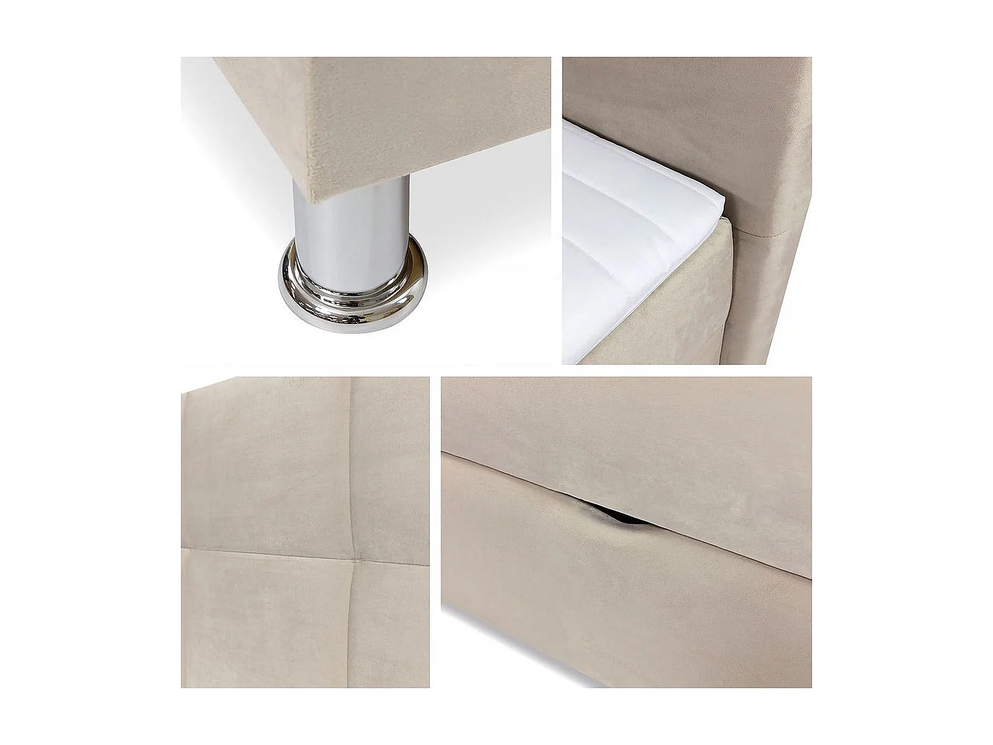 Cama continental ComfiDream 123, Doble, Continental, De color marrón claro, 180x200,