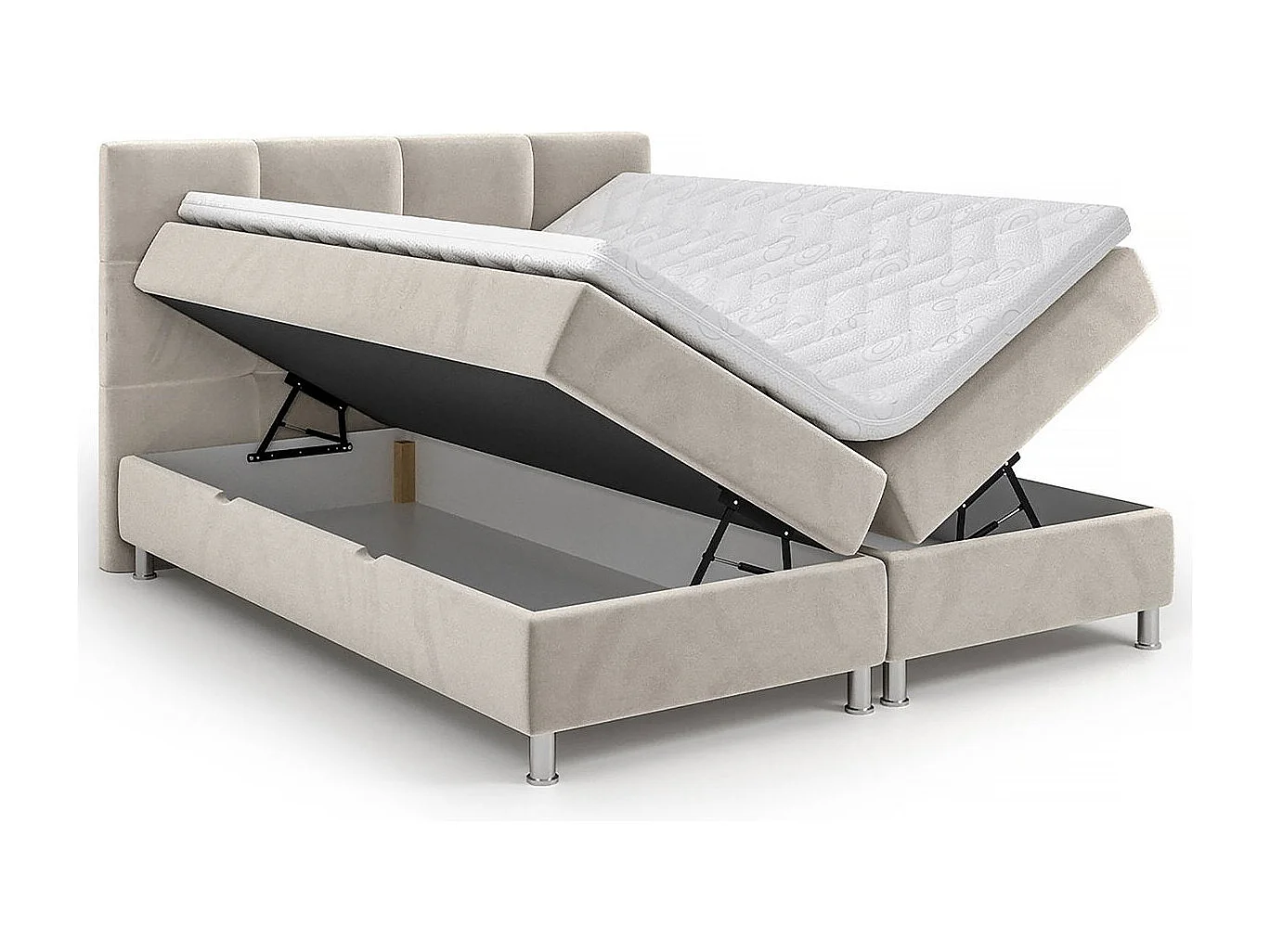 Lit continental ComfiDream 123, Continental, Double, Brun clair, 180x200, Tissu, 192cm