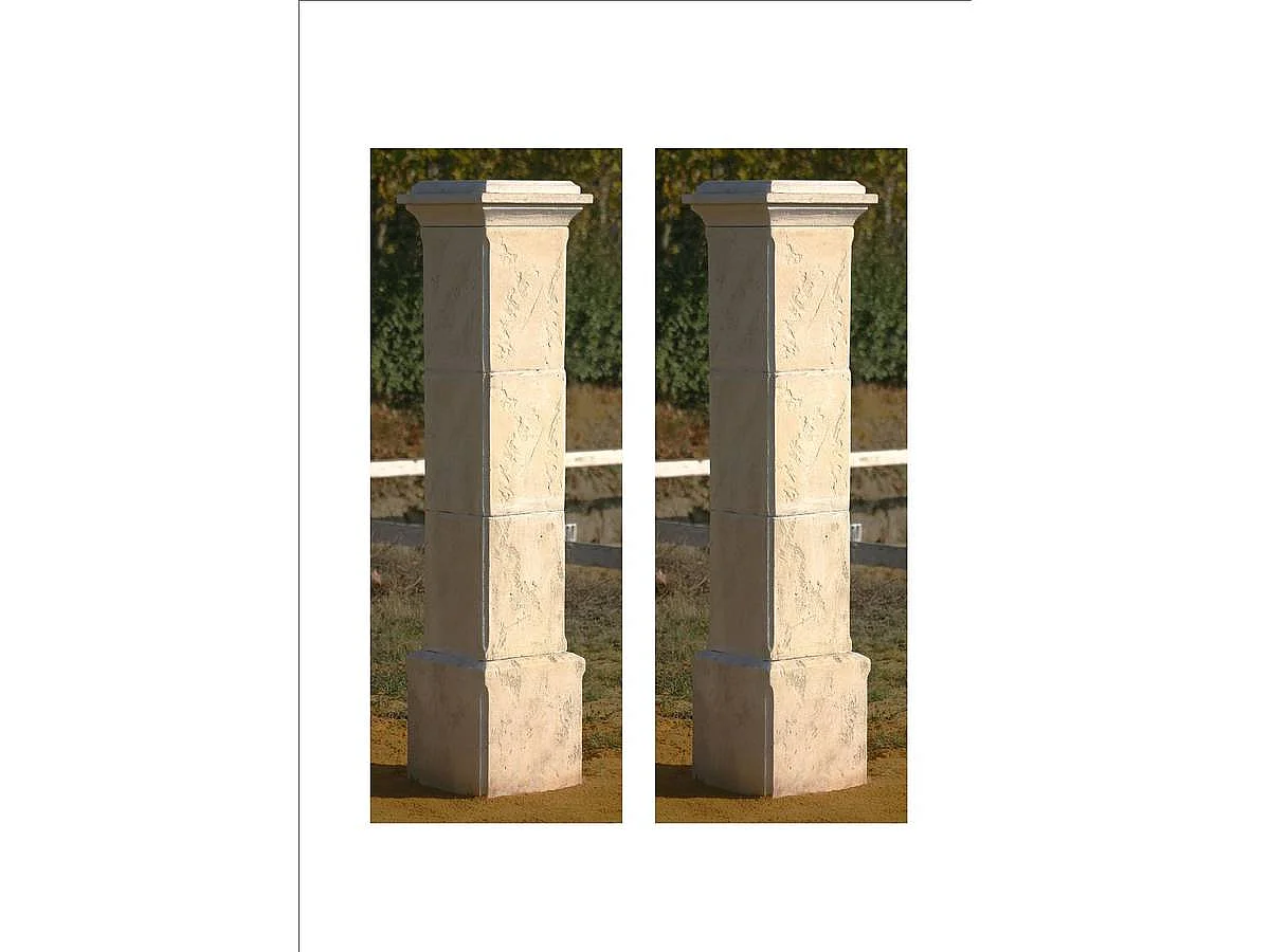 Lot de 2 piliers de portail "Tradition" - 41 x 41 x 200 cm