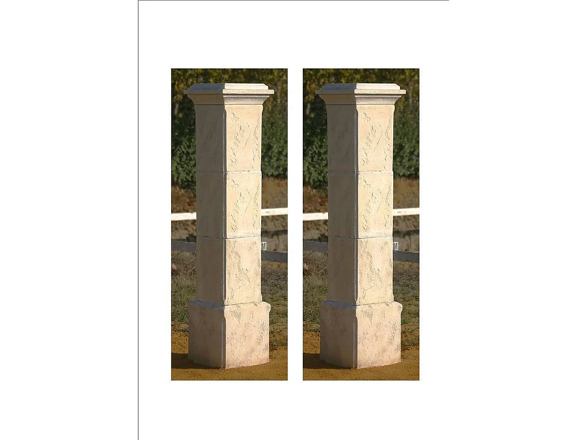 Lot de 2 piliers de portail "Tradition" - 41 x 41 x 200 cm
