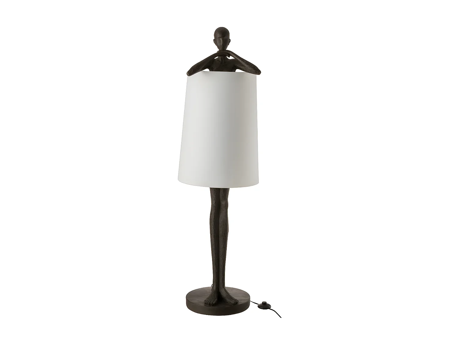 Lampe Homme Resine Marron/Blanc - L 45 x l 43 x H 140 cm