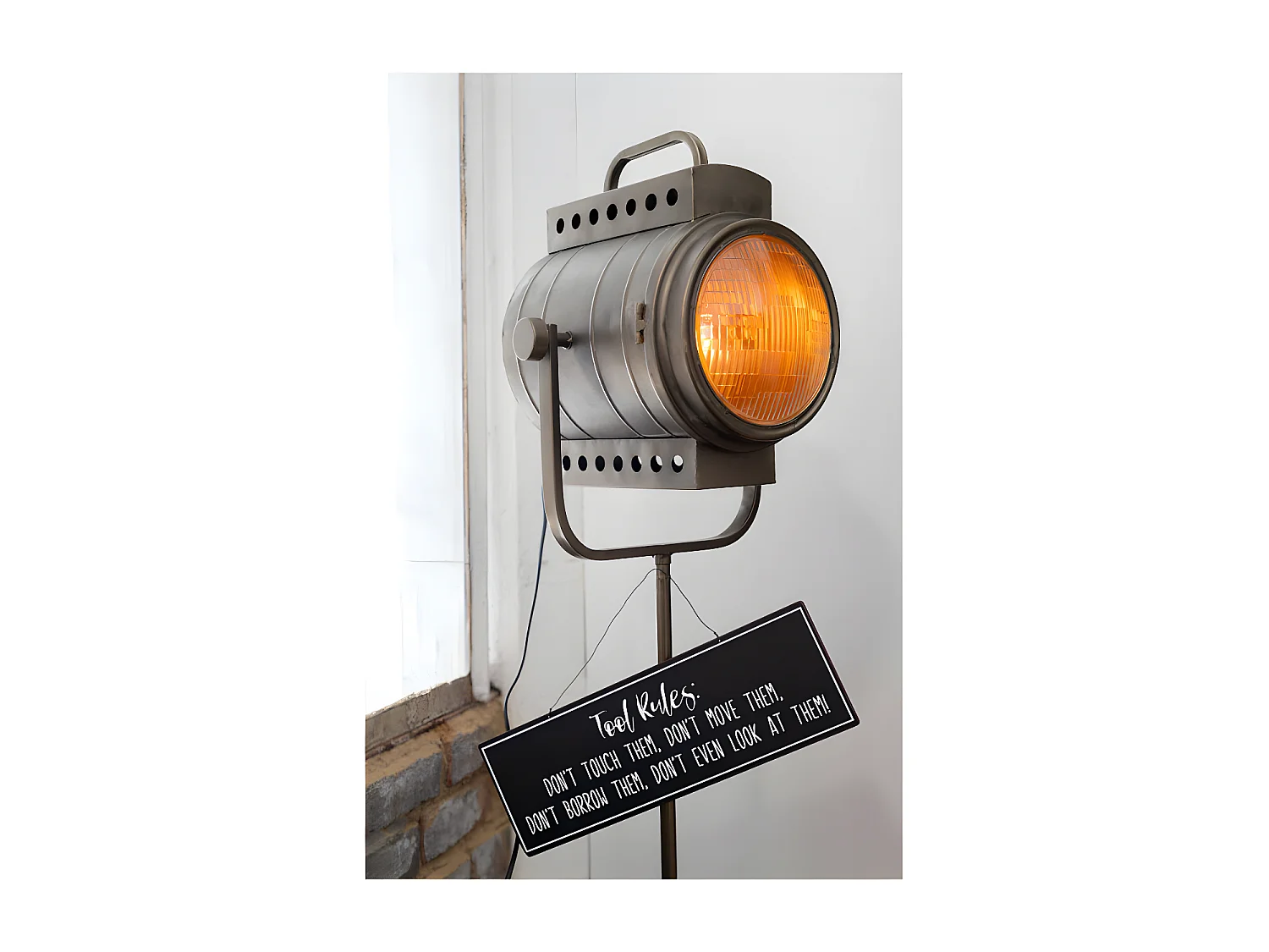 Lampe Sur Pied Film Metal/Verre Noir - L 60 x l 50 x H 170 cm