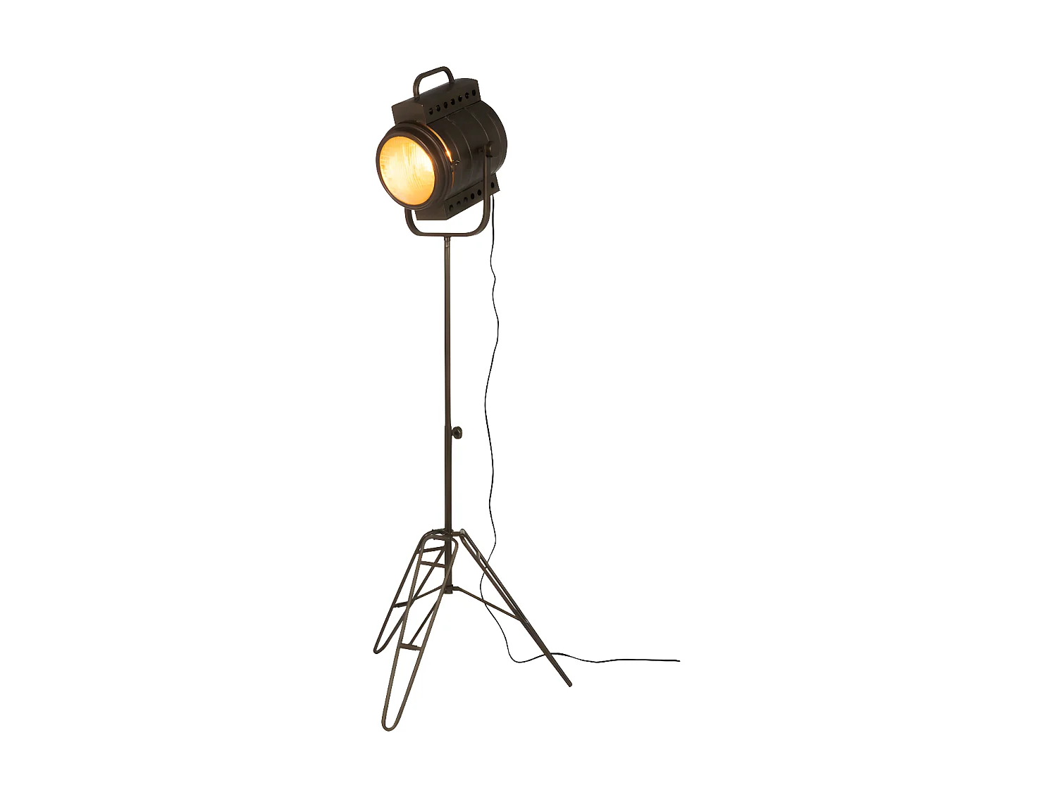 Lampe Sur Pied Film Metal/Verre Noir - L 60 x l 50 x H 170 cm